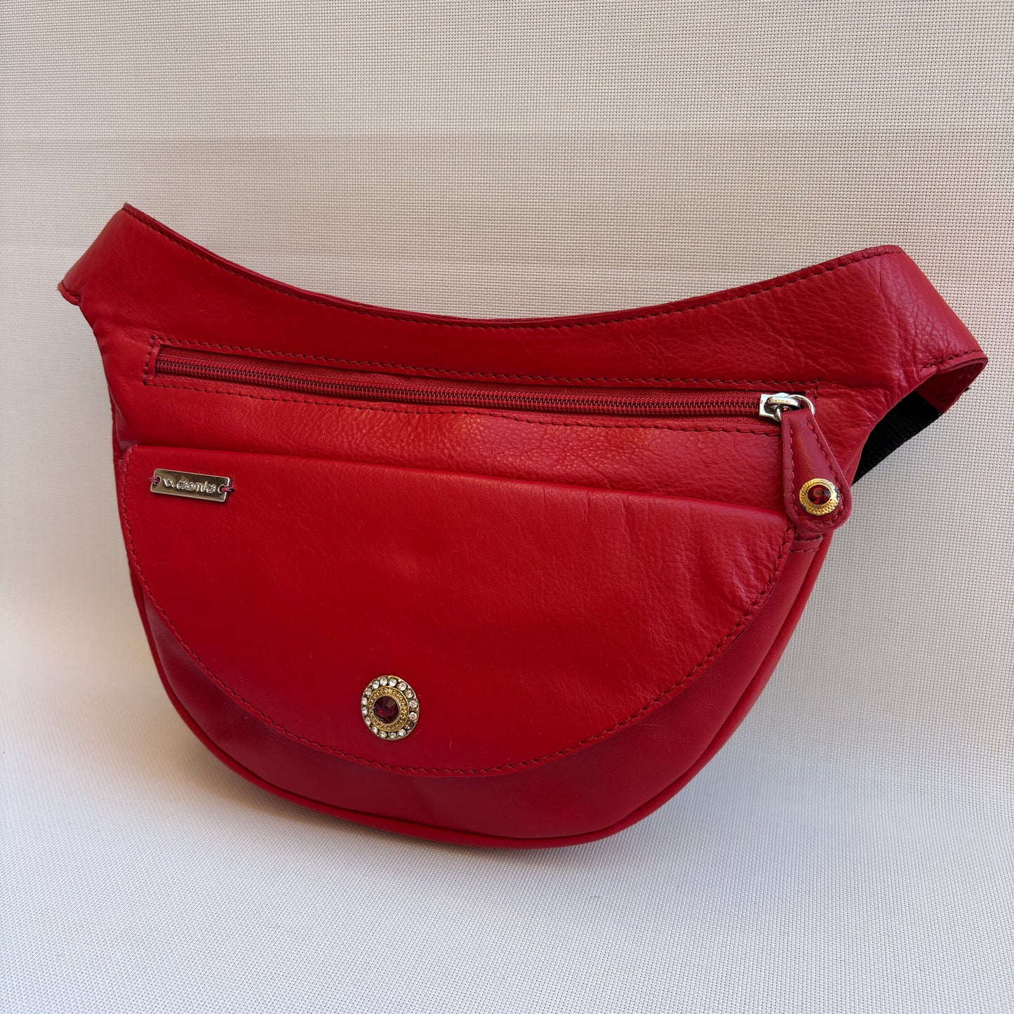 Riñonera Luna "Special Red Luxury" Silver· Piel · Pieza Exclusiva Núm. 18451