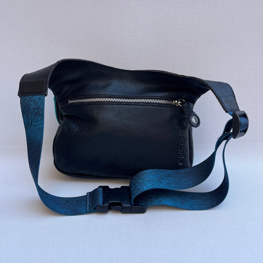 Special "Trencadis" Black &amp; Silver BioCuir® natural leather Unique Piece No. 13329