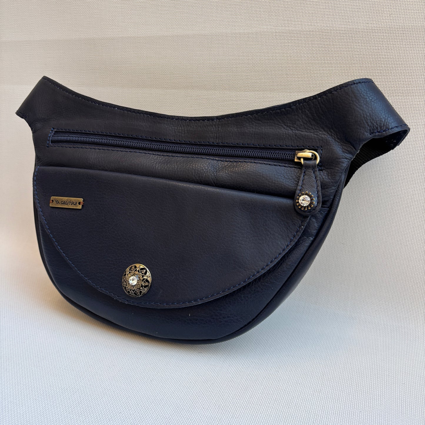 Riñonera Luna "Special Blue Luxury" Old Gold · Piel · Pieza Exclusiva Núm. 18452