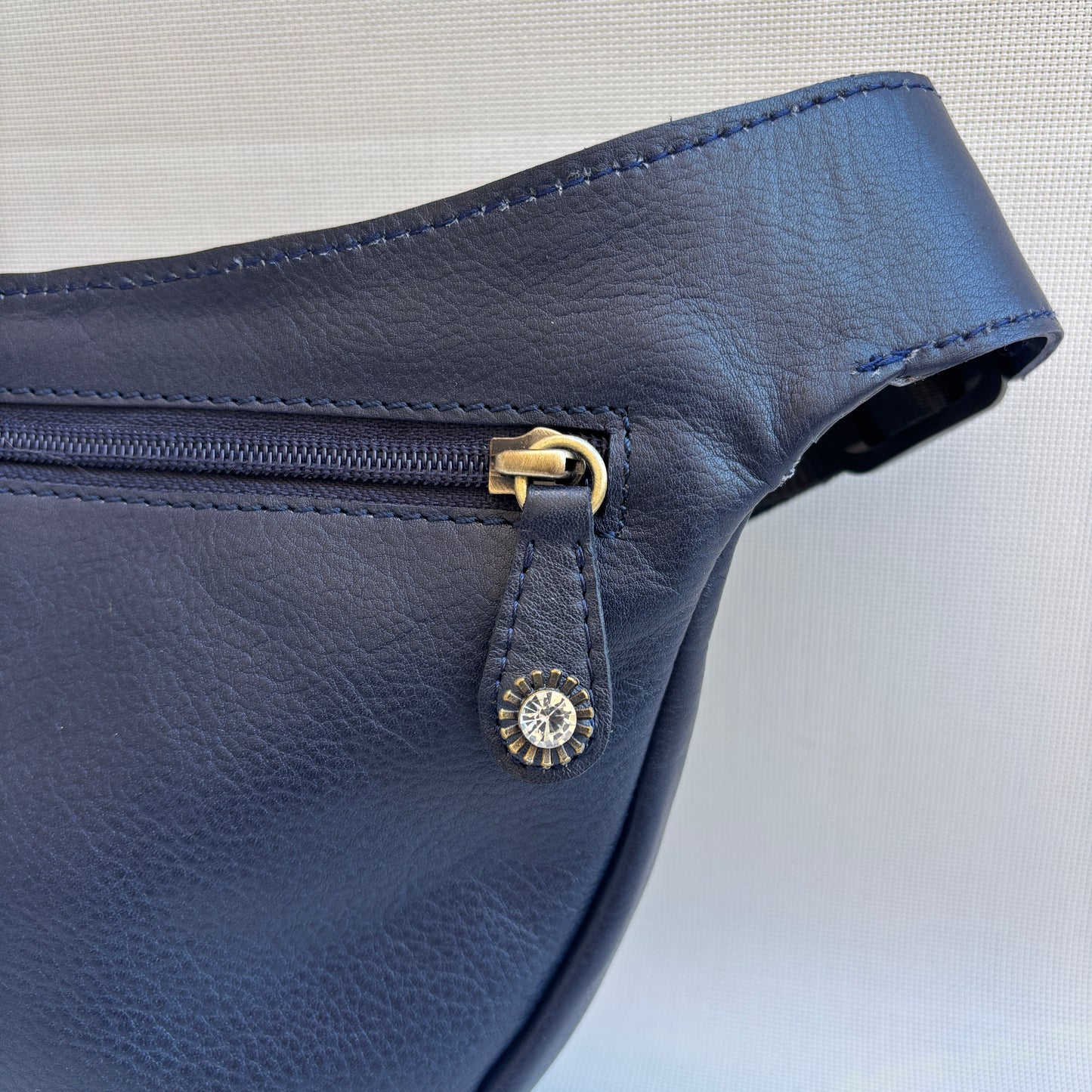 Riñonera Luna "Special Blue Luxury" Old Gold · Piel · Pieza Exclusiva Núm. 18452