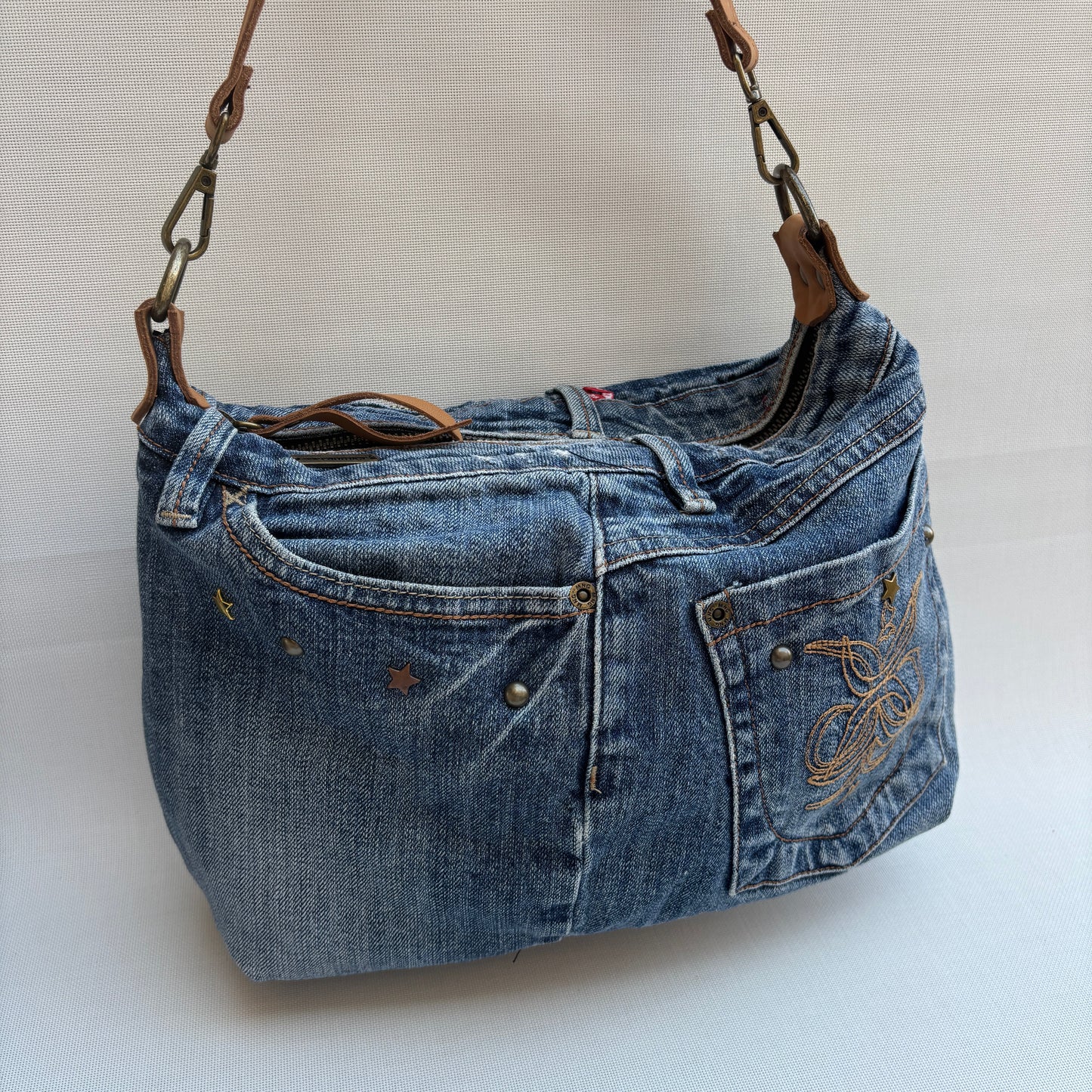 Bolso, bandolera vaquero · Multifunción · ♻️ Jeans Recycled ♻️ · Pieza Única Núm. 17884