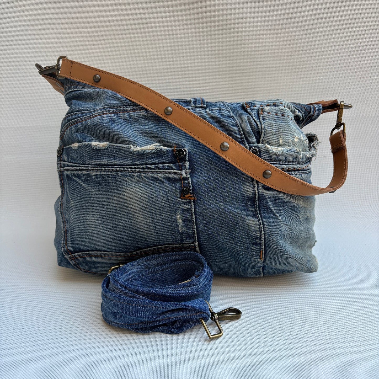 Bolso, bandolera vaquero · Multifunción · ♻️ Jeans Recycled ♻️ · Pieza Única Núm. 17882