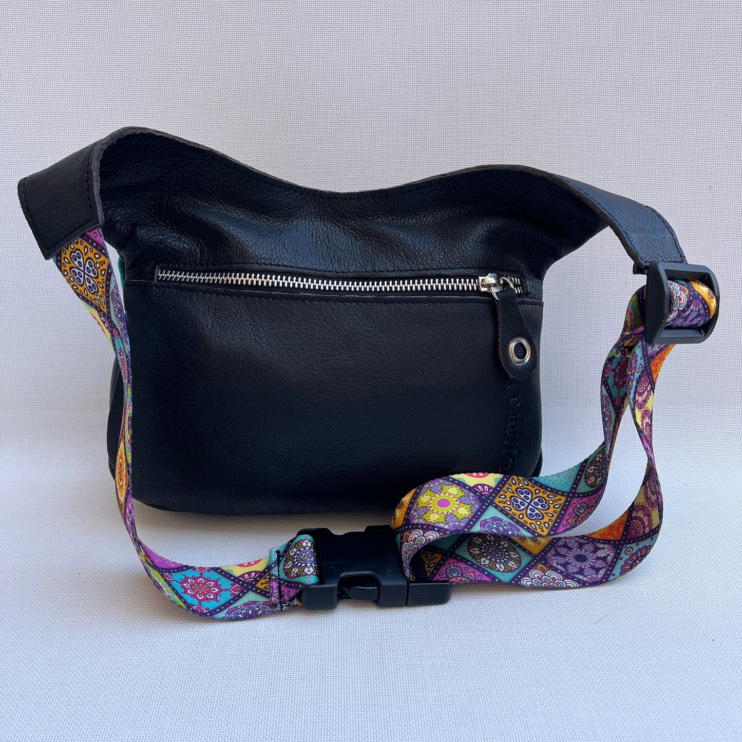 Summer Purple &amp; Mandalas BioCuir® natural leather Unique Piece No. 12009
