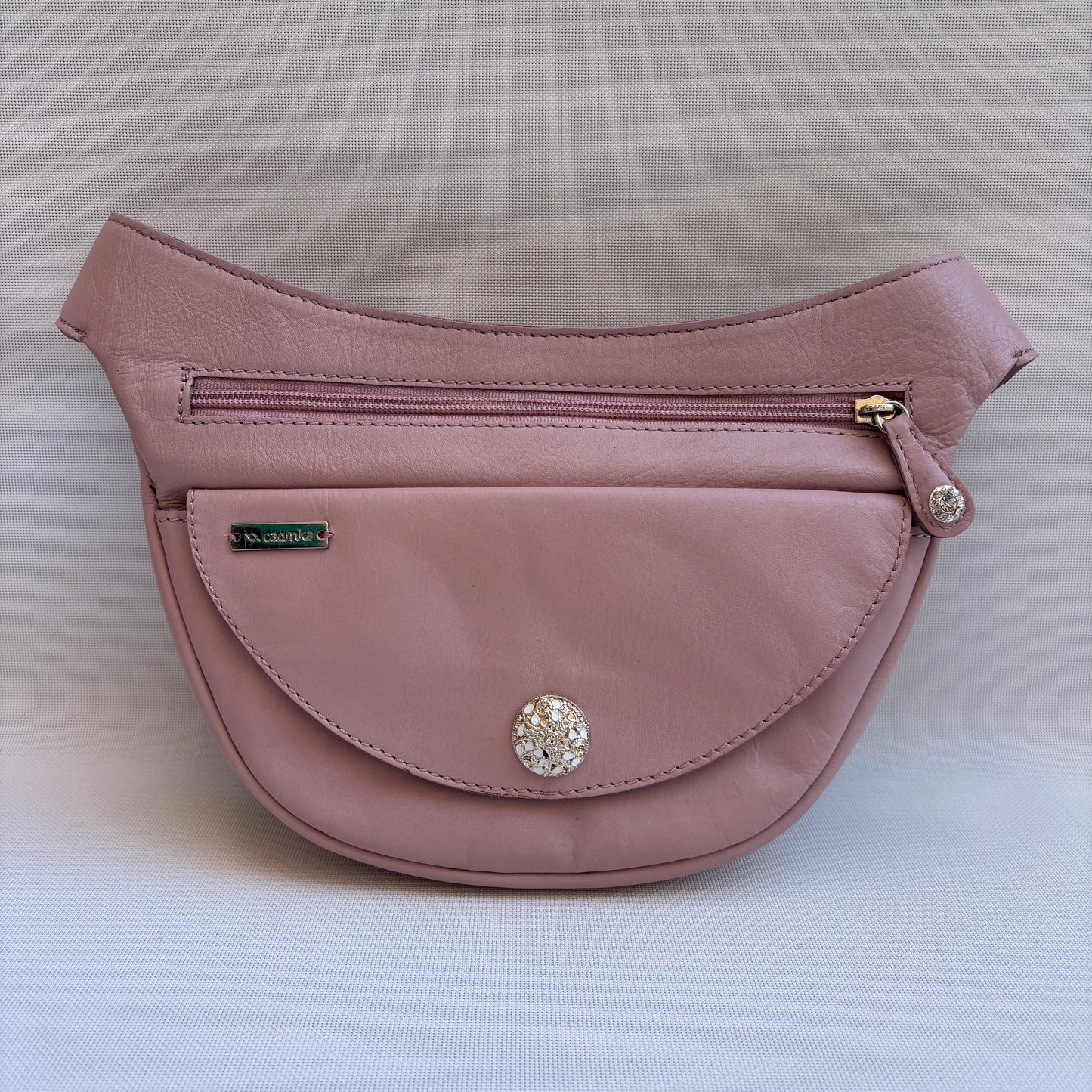 Riñonera Luna "Special Pink Luxury" Silver· Piel · Pieza Exclusiva Núm. 18455