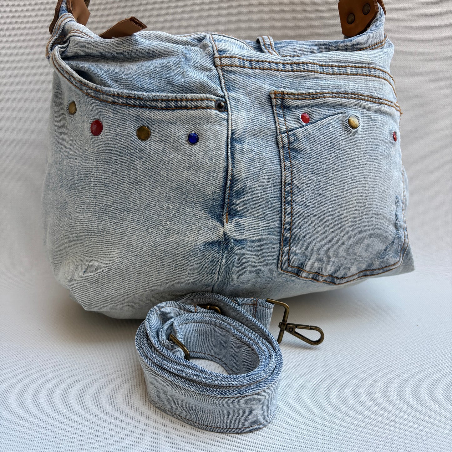 Bolso, bandolera vaquero · Multifunción · ♻️ Jeans Recycled ♻️ · Pieza Única Núm. 17847