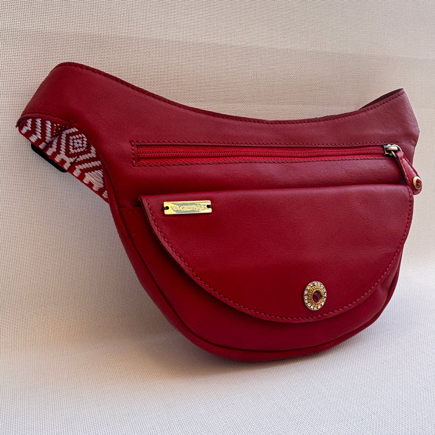 Riñonera Luna "Special Red Luxury Top" Old Gold · Piel · Pieza Exclusiva Núm. 18456