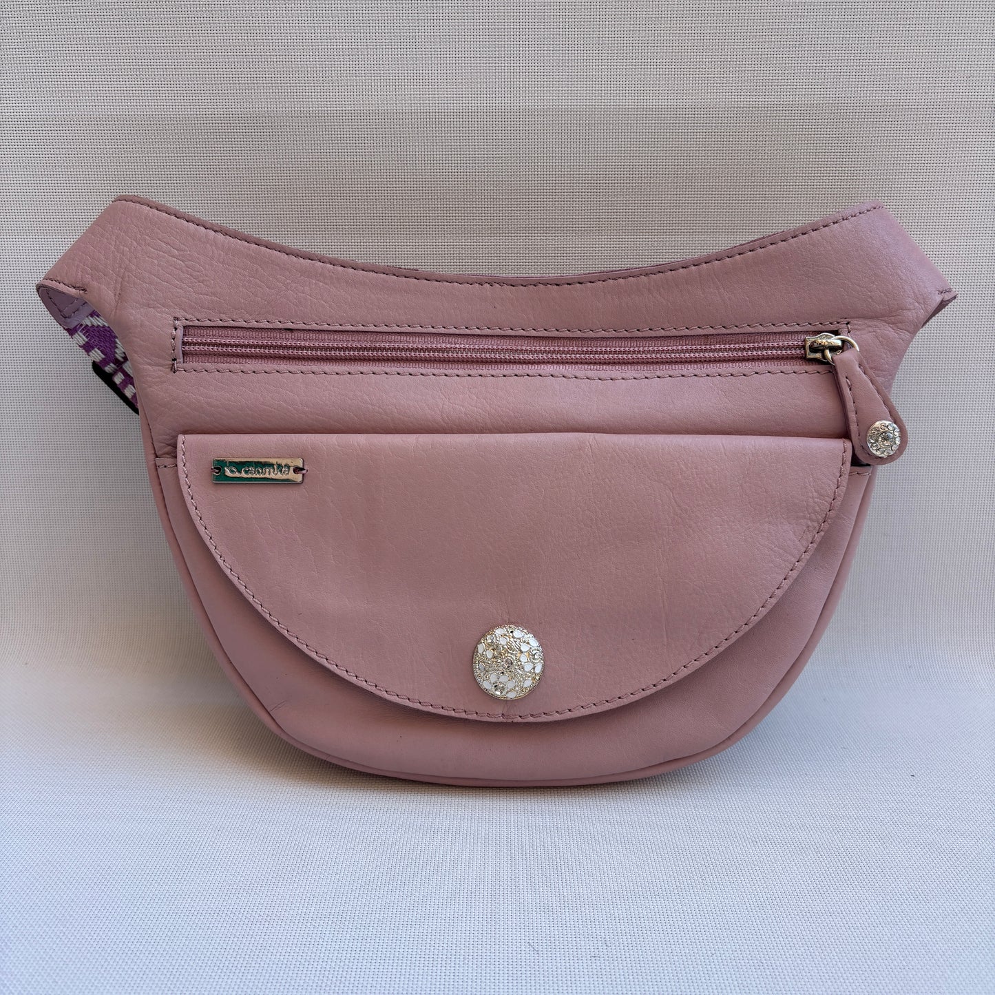 Riñonera Luna "Special Pink Luxury Top" Silver· Piel · Pieza Exclusiva Núm. 18458