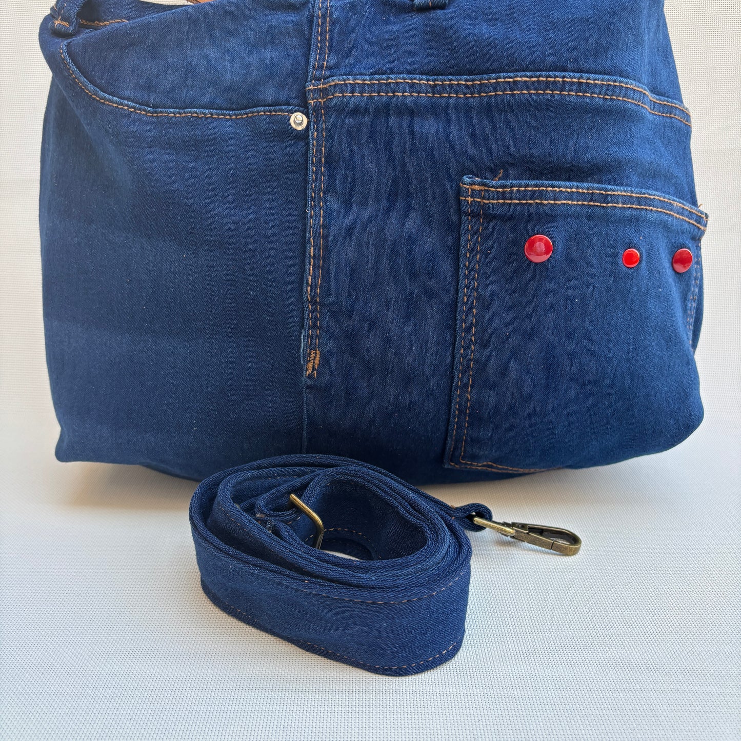 Bolso, bandolera vaquero · Multifunción · ♻️ Jeans Recycled ♻️ · Pieza Única Núm. 17848