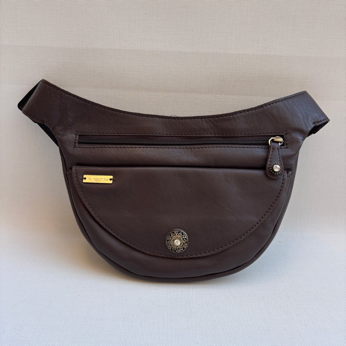 Riñonera Luna "Special Brown Luxury" Old Gold · Piel · Pieza Exclusiva Núm. 18460