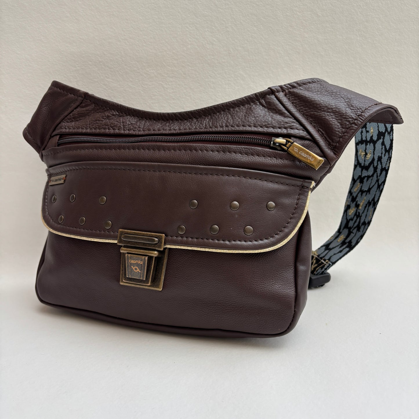 Riñonera "Premium Brown Top” + Bolsillo trasero · Piel · Pieza Única Núm. 19434