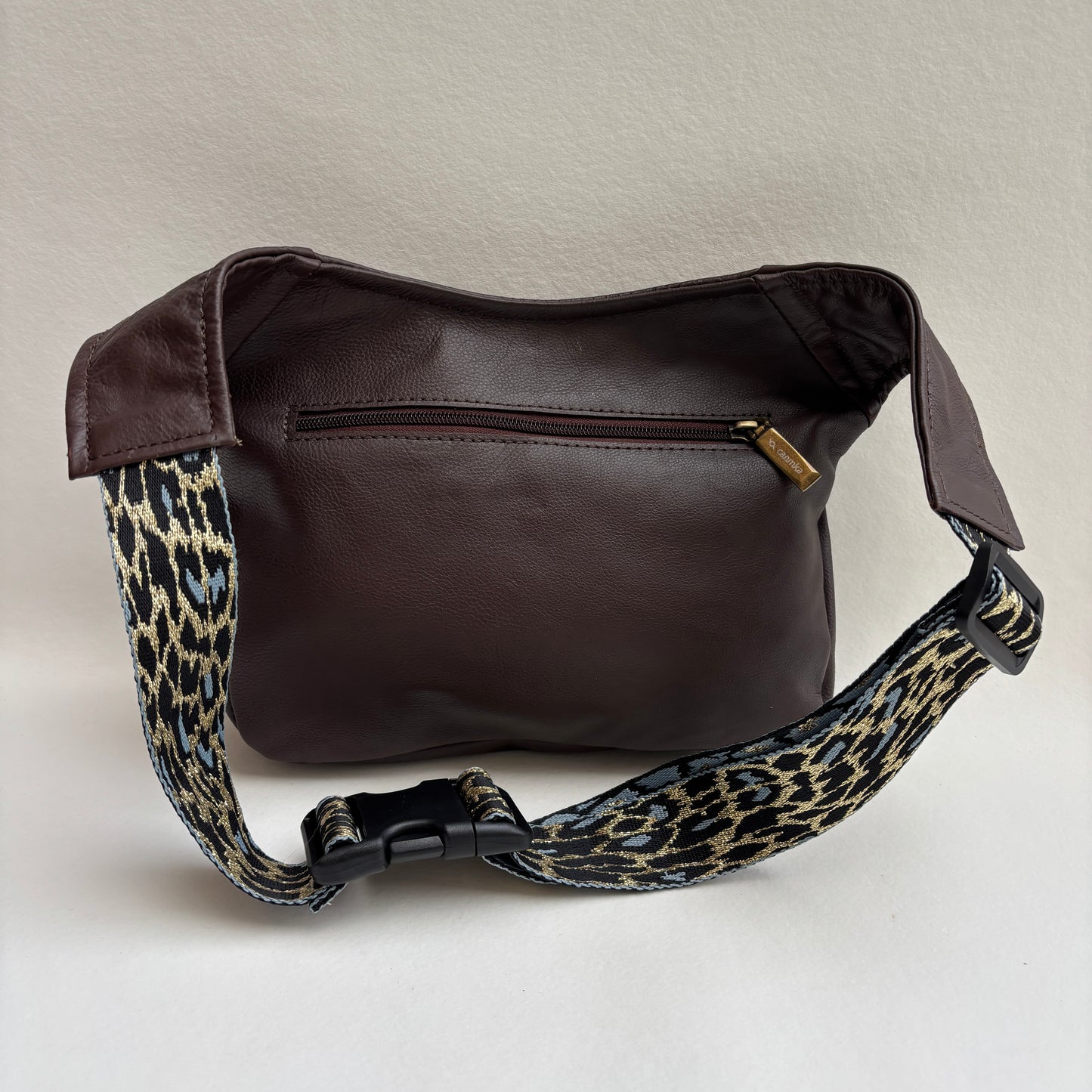Riñonera "Premium Brown Top” + Bolsillo trasero · Piel · Pieza Única Núm. 19434