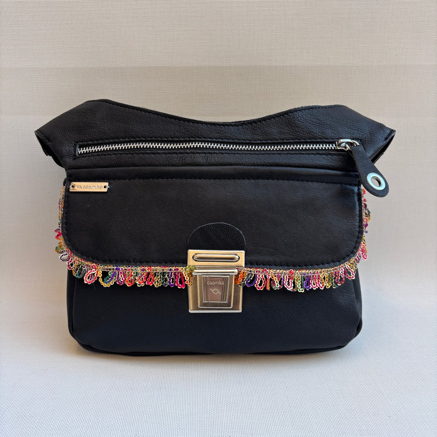 BioCuir Classic Black &amp; Silver BioCuir® Natural Leather Exclusive Piece No. 6678