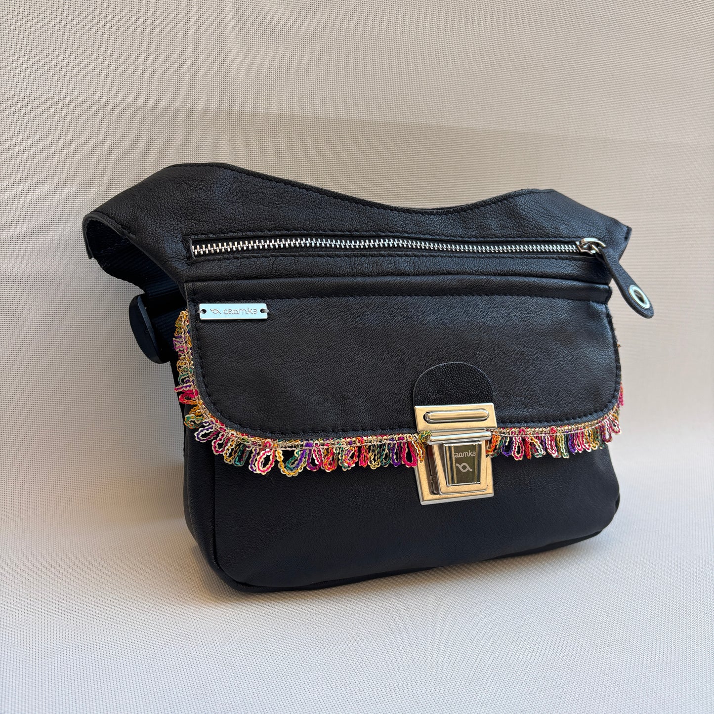 BioCuir Classic Black &amp; Silver BioCuir® Natural Leather Exclusive Piece No. 6678