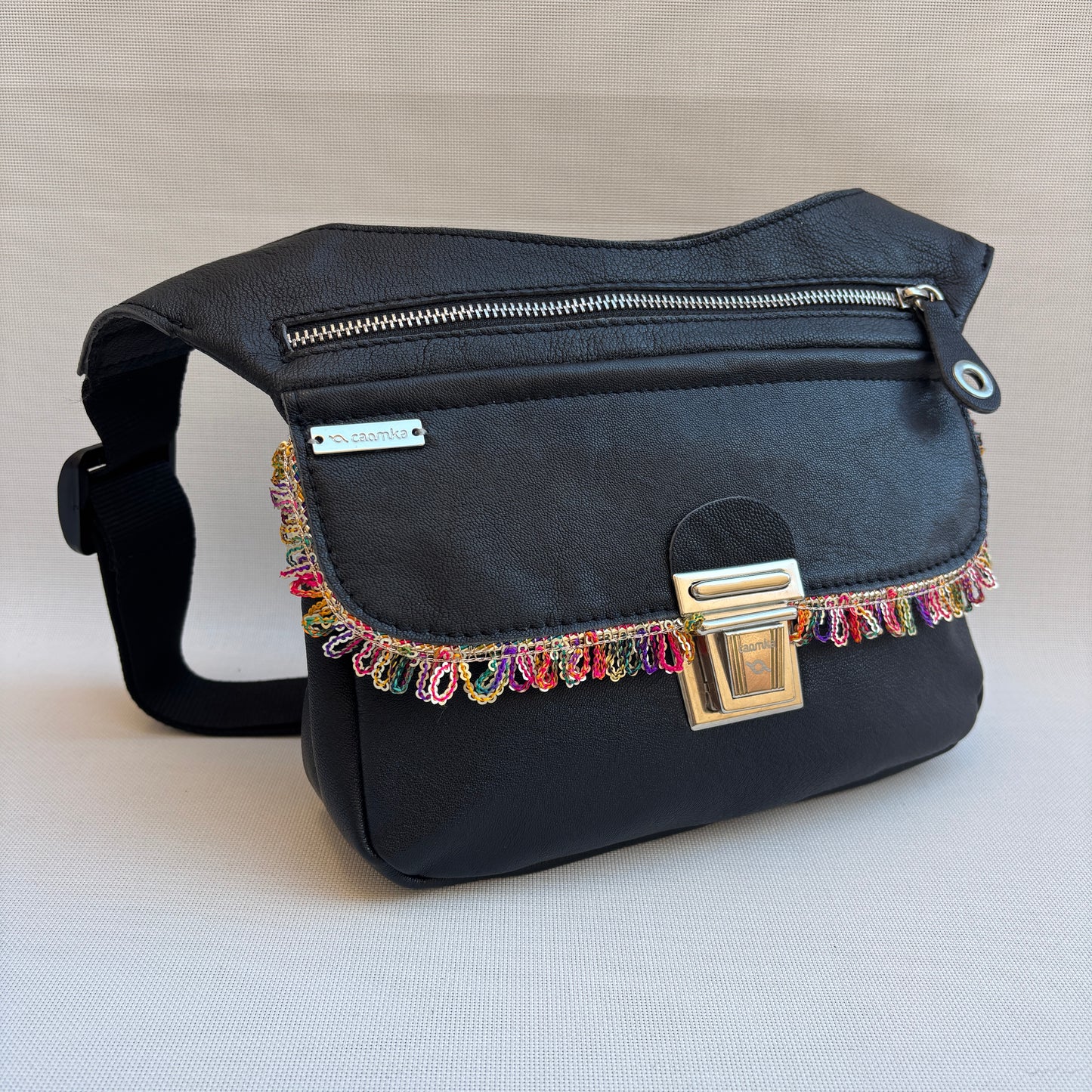 BioCuir Classic Black &amp; Silver BioCuir® Natural Leather Exclusive Piece No. 6678