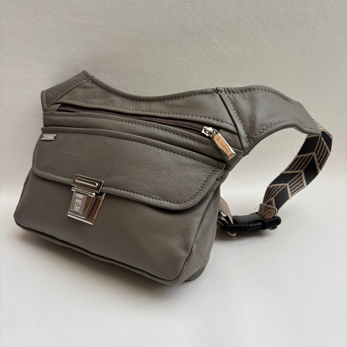Riñonera "Special Grey Top” + Bolsillo trasero · Piel · Pieza Única Núm. 19429