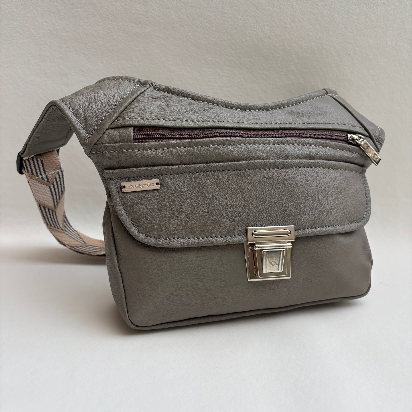 Riñonera "Special Grey Top” + Bolsillo trasero · Piel · Pieza Única Núm. 19429