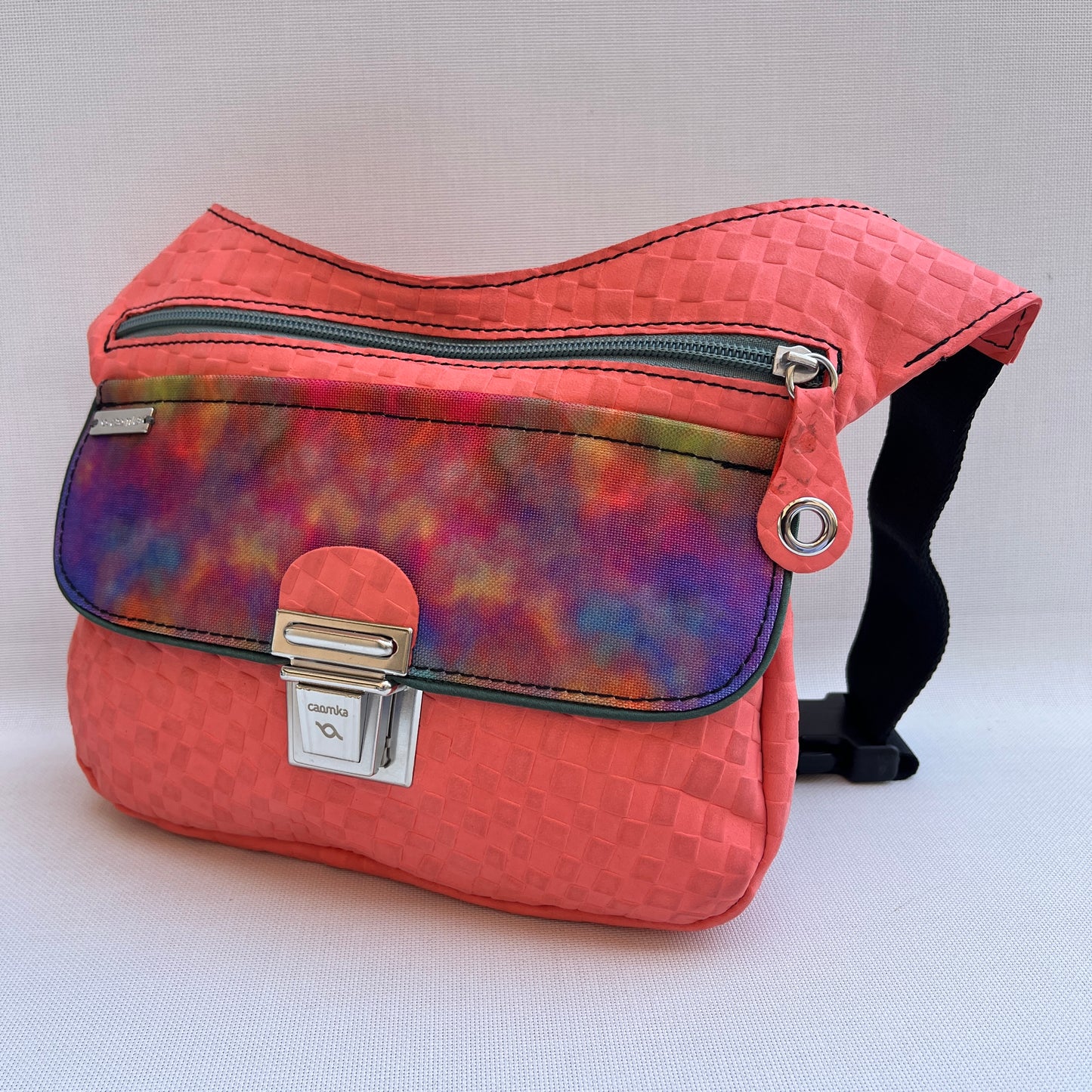 Special Fuchsia &amp; Old Gold BioCuir® natural leather Exclusive Piece No. 12109