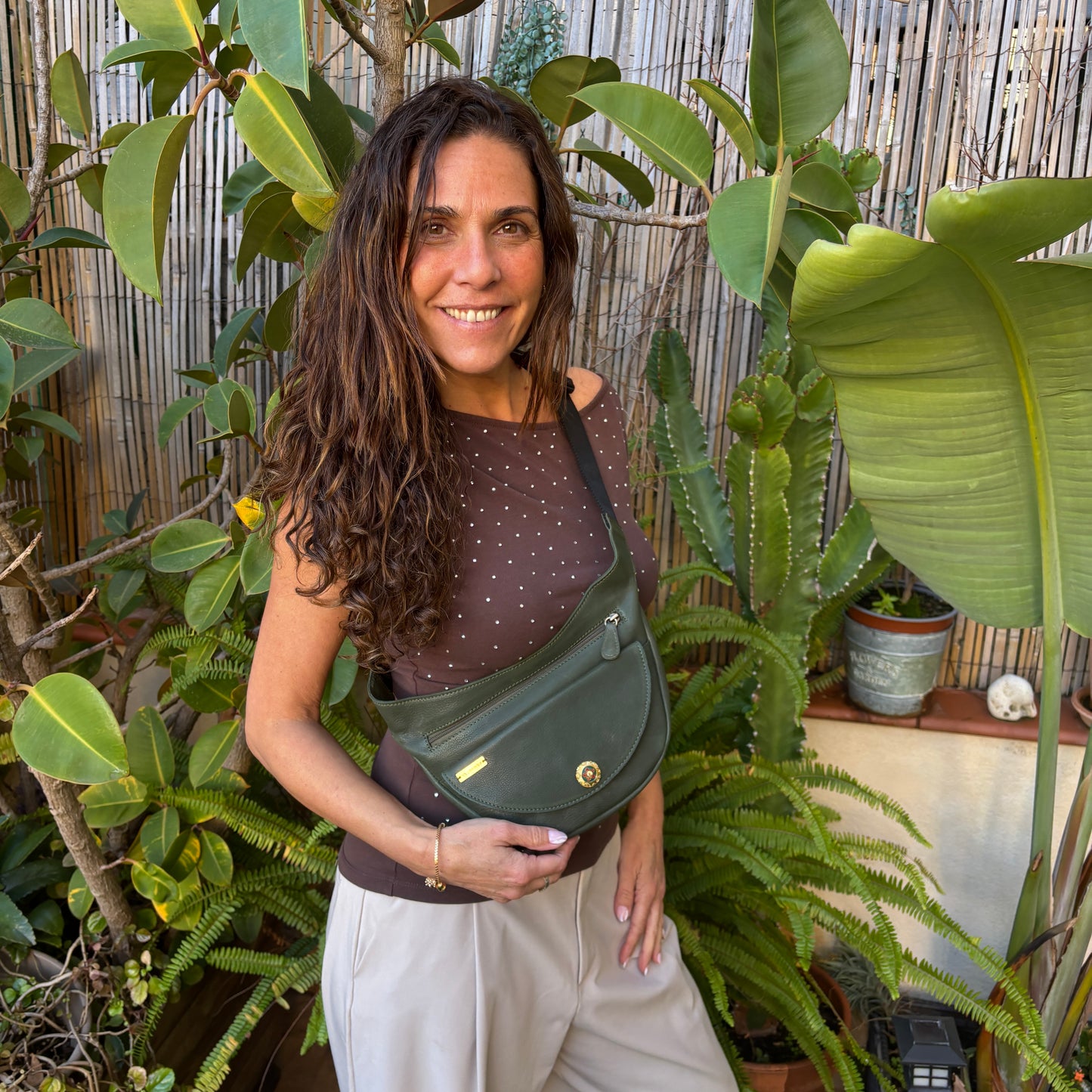 Riñonera Luna "Special Green Luxury" Old Gold · Piel · Pieza Exclusiva Núm. 18459