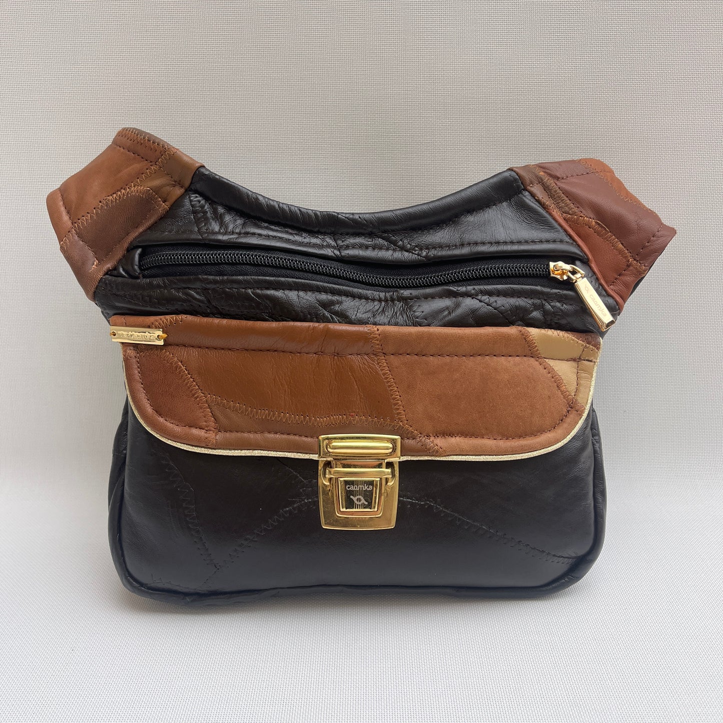 Patchwork Black/Brown Vintage & Golden · Piel / Cuero Vintage · Pieza Única Núm. 15362