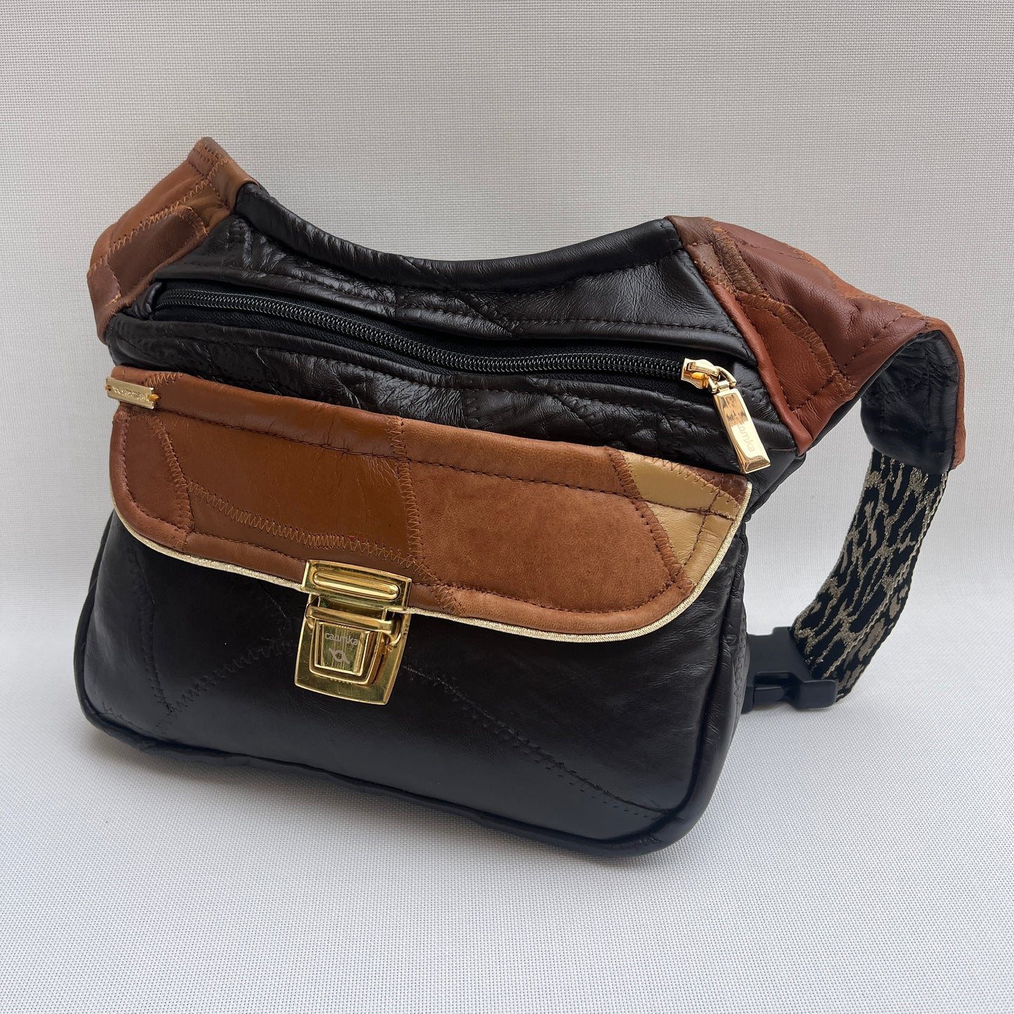 Patchwork Black/Brown Vintage & Golden · Piel / Cuero Vintage · Pieza Única Núm. 15362