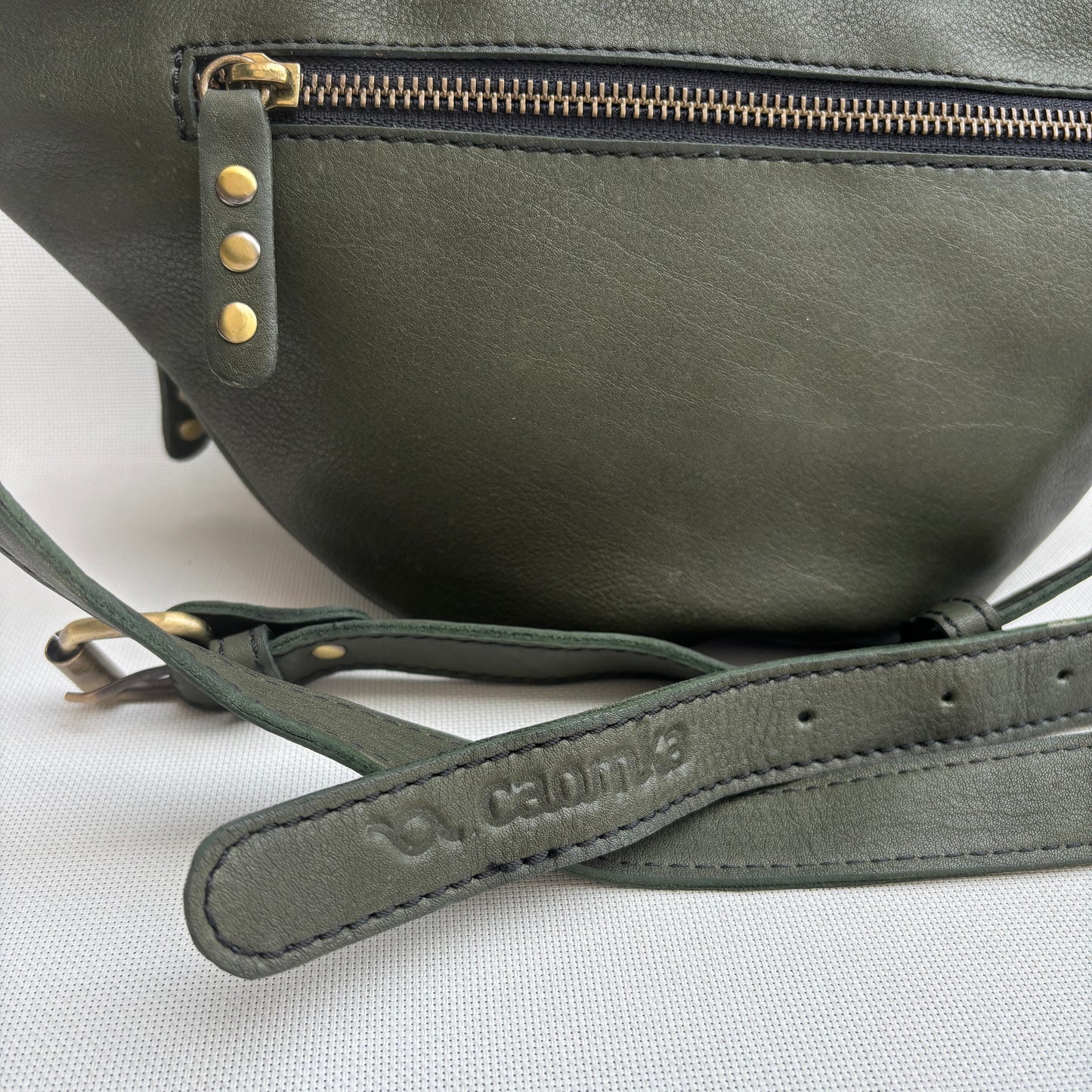 Premium Retro Chic Green BioCuir® Natural Leather Exclusive Piece No. 12639