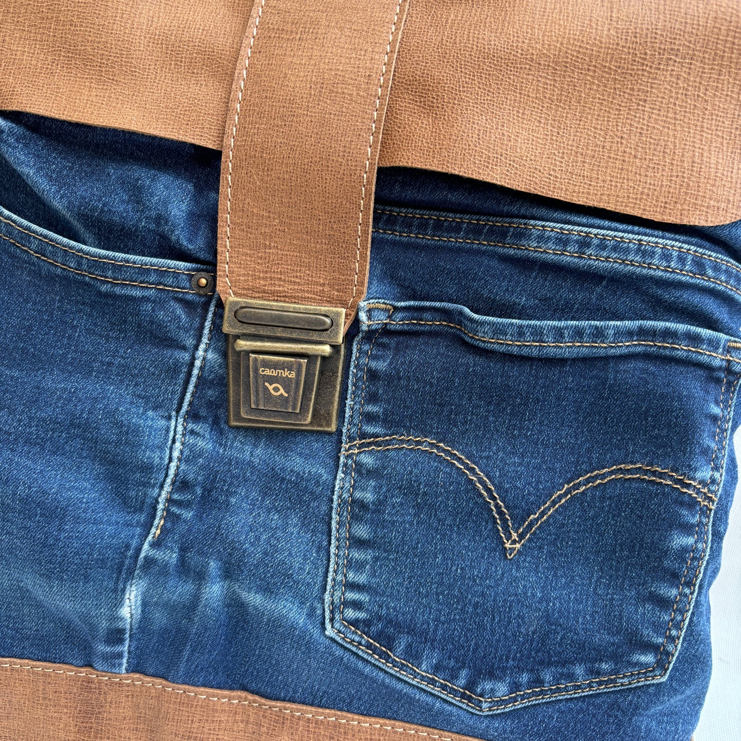 Mochila Top Caomka Recycled ♻️ Jeans · Pieza Única 16226