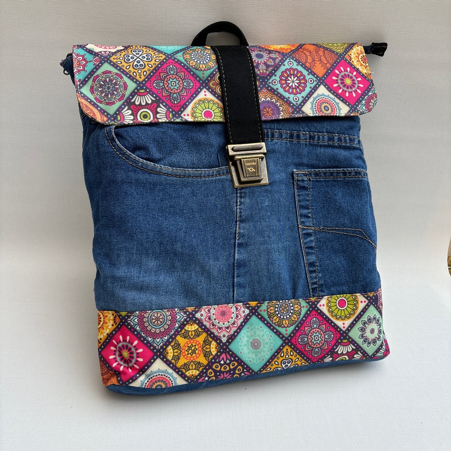 Mochila Top Caomka Recycled ♻️ Jeans · Pieza Única 16225