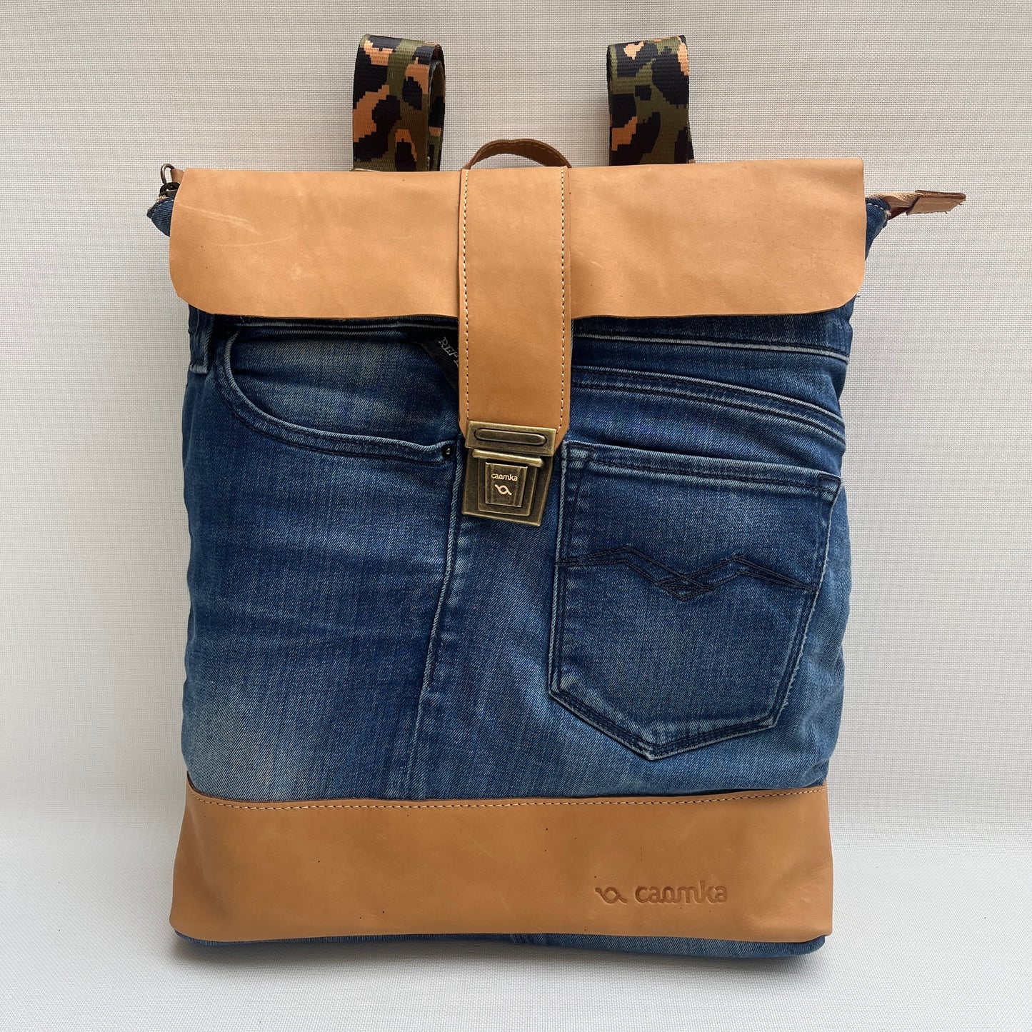 Mochila Top Caomka Recycled ♻️ Jeans · Pieza Única 15349