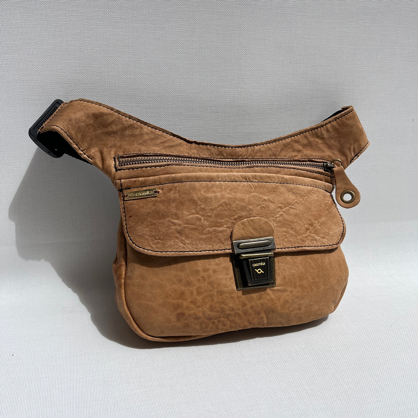 Classic Turquoise &amp; Old Gold BioCuir® Natural Leather Exclusive Piece No. 12880