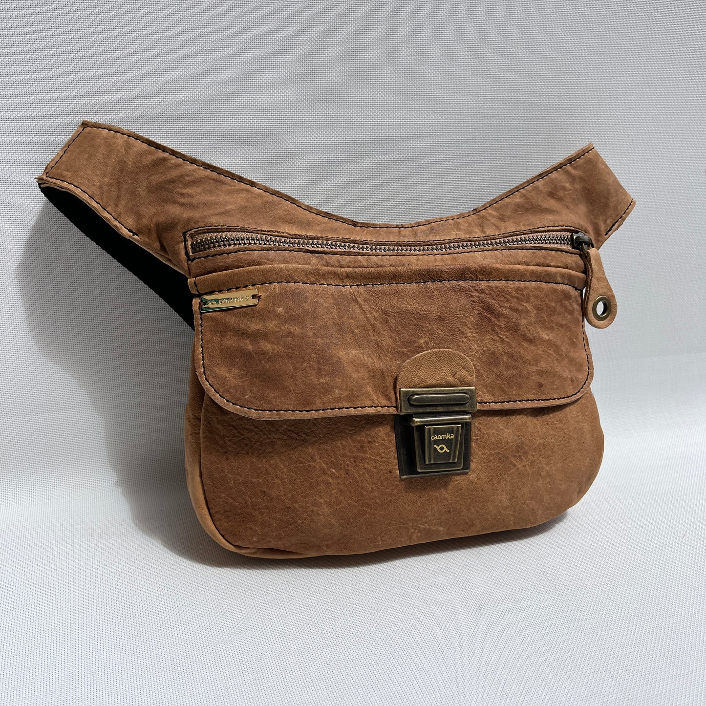 Classic Turquoise &amp; Old Gold BioCuir® Natural Leather Exclusive Piece No. 12880