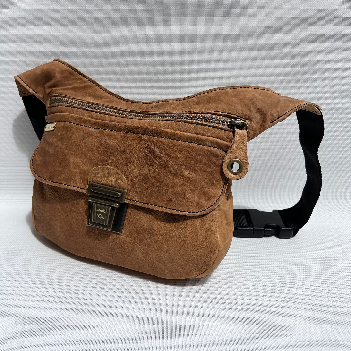 Classic Turquoise &amp; Old Gold BioCuir® Natural Leather Exclusive Piece No. 12880
