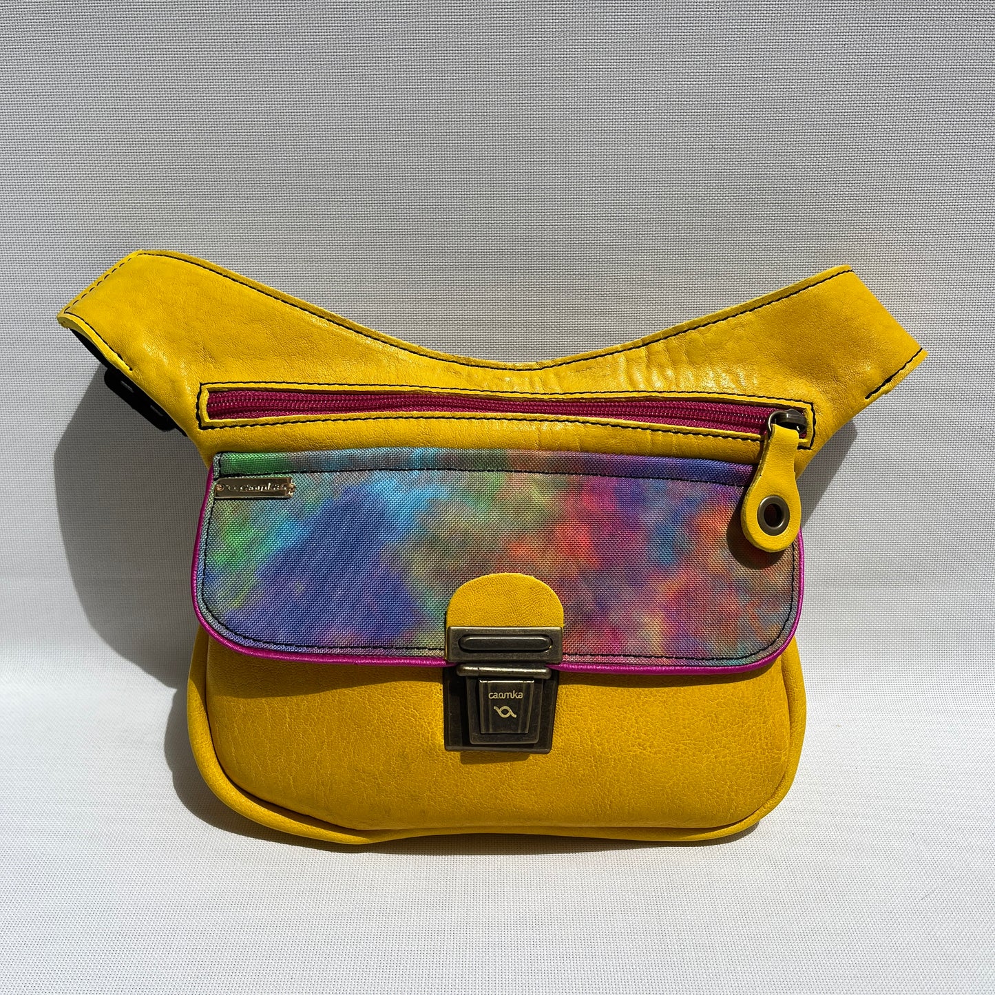 Special Fuchsia &amp; Old Gold BioCuir® natural leather Exclusive Piece No. 12109