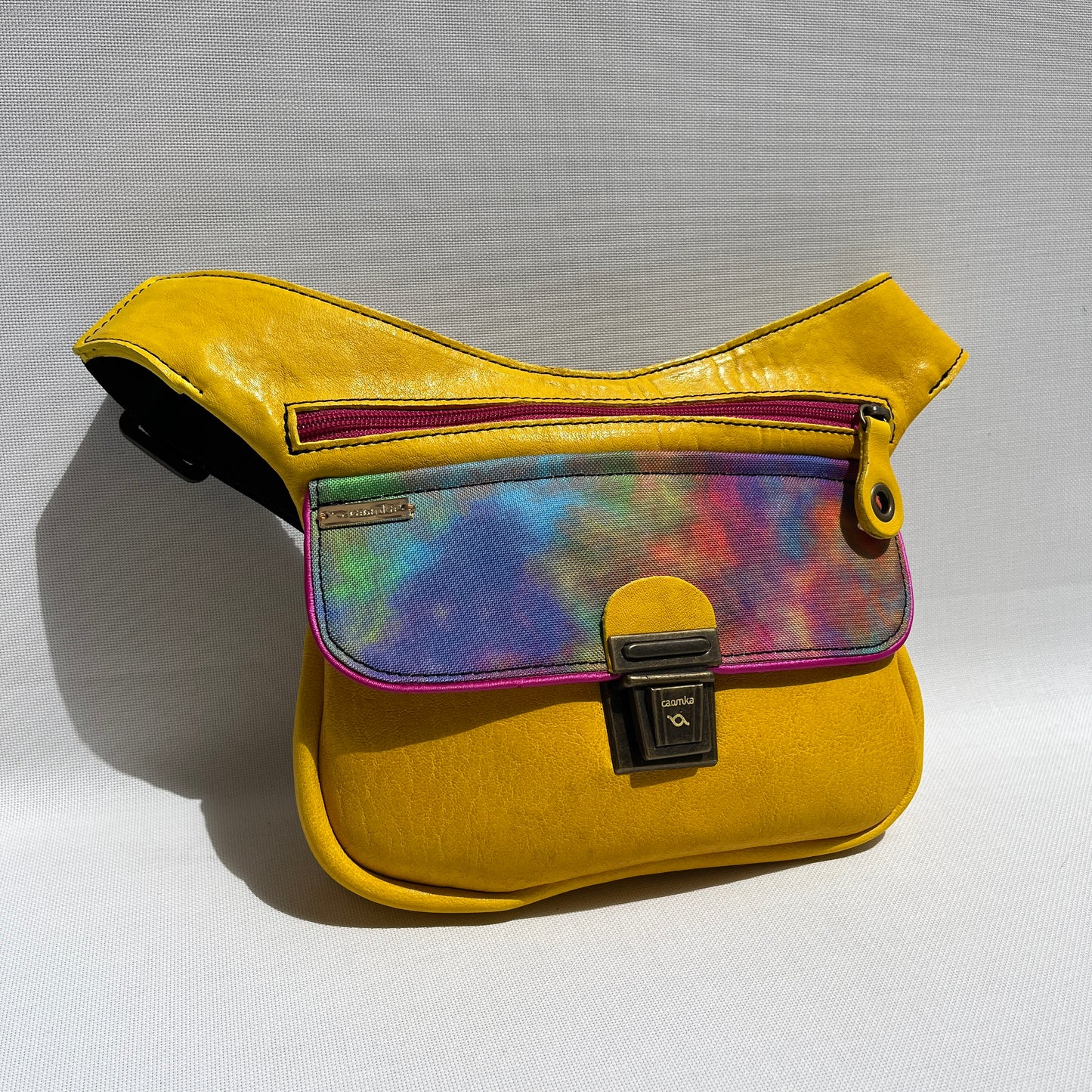 Special Fuchsia &amp; Old Gold BioCuir® natural leather Exclusive Piece No. 12109