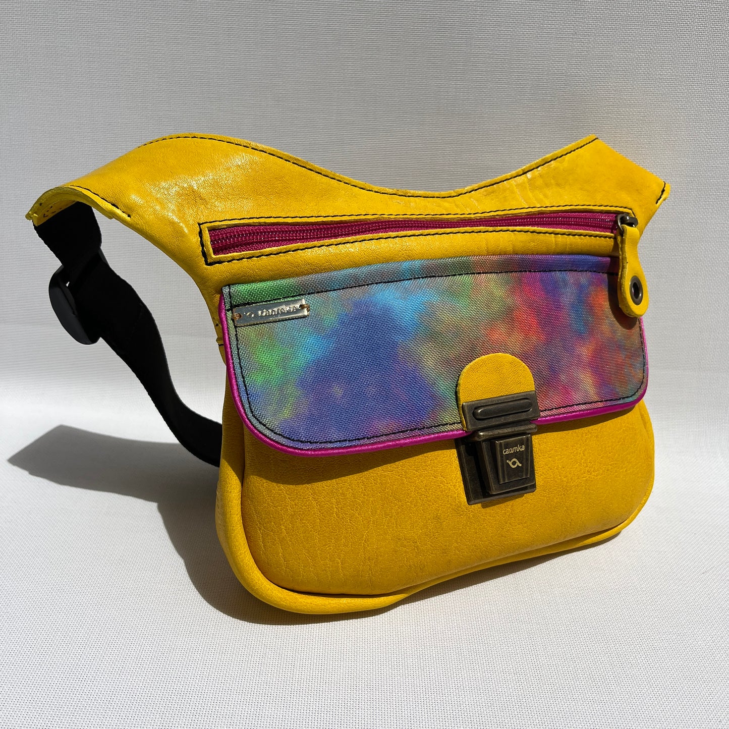 Special Fuchsia &amp; Old Gold BioCuir® natural leather Exclusive Piece No. 12109