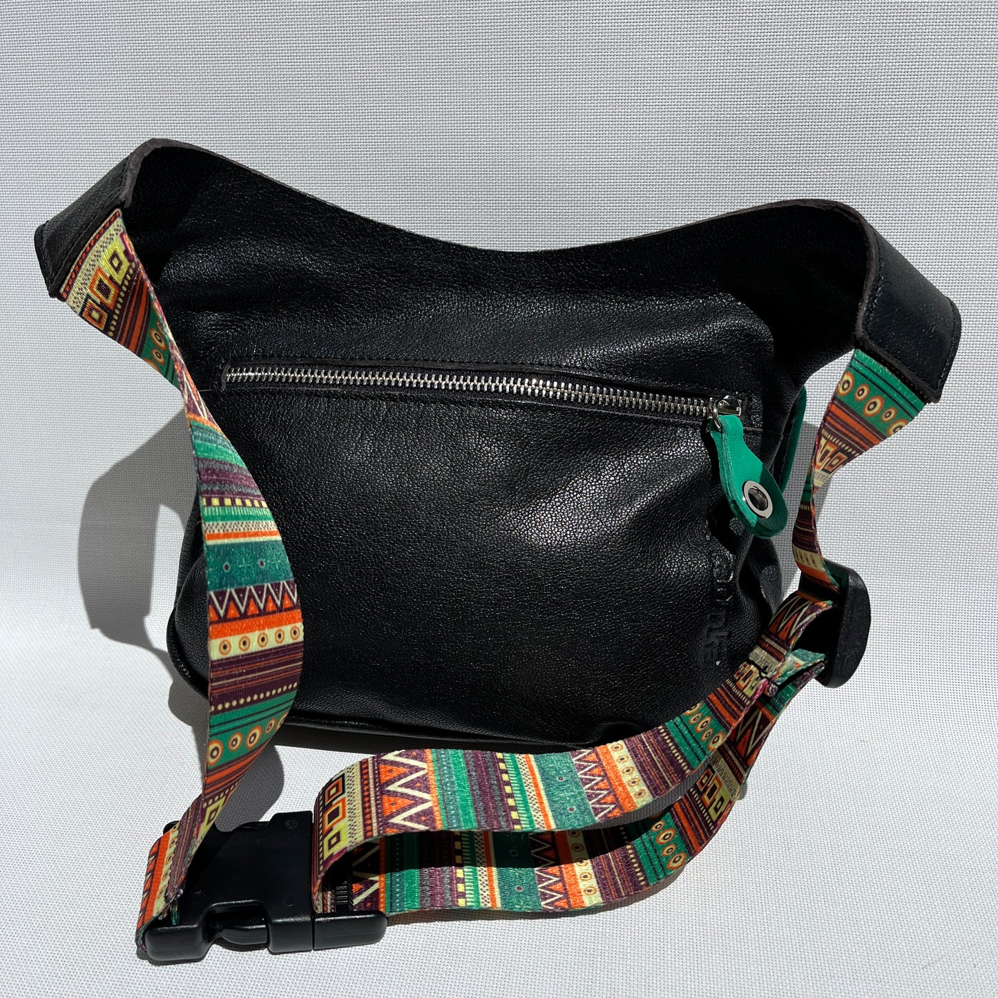 Special "Trencadis" Black &amp; Silver BioCuir® natural leather Unique Piece No. 13329