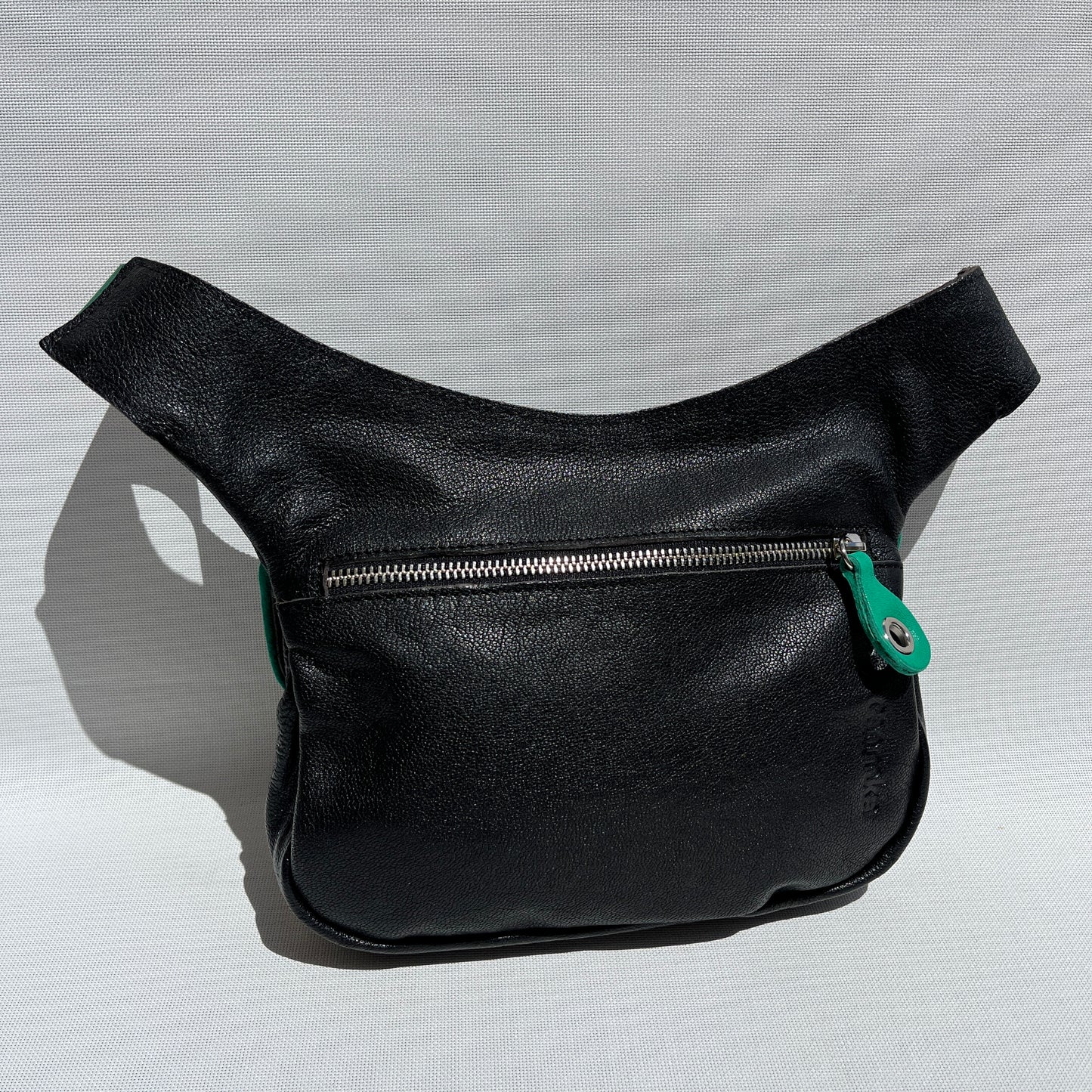 Special "Trencadis" Black &amp; Silver BioCuir® natural leather Unique Piece No. 13329