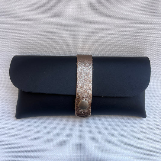 Estuche de Gafas en Cuero/Piel Negro