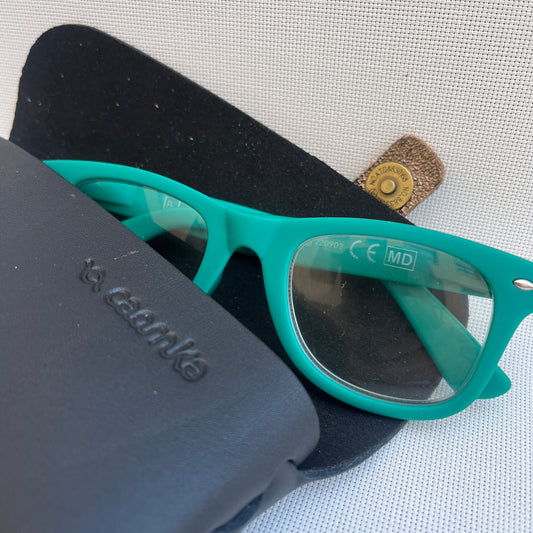 Estuche de Gafas en Cuero/Piel Negro