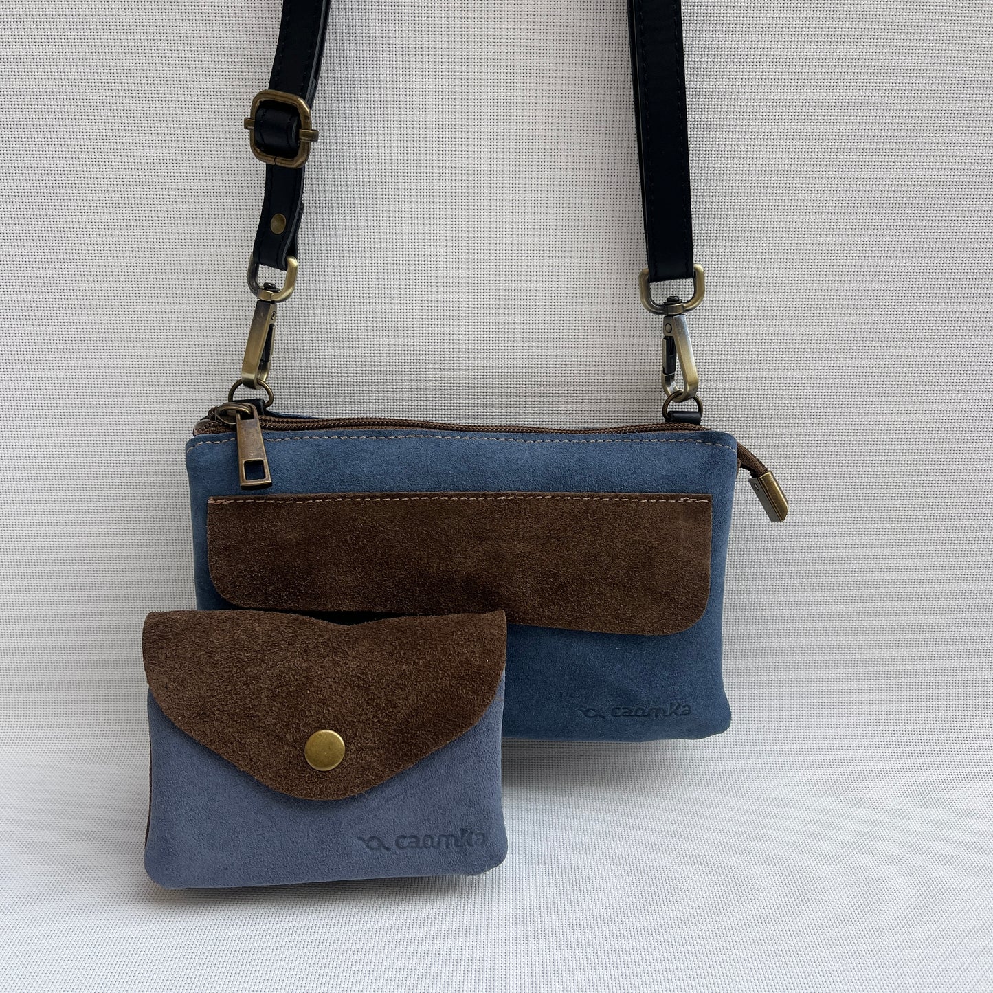 Riñonera multifunción NANO "Denim" · Piel Serraje · Pieza Exclusiva Núm. 14627