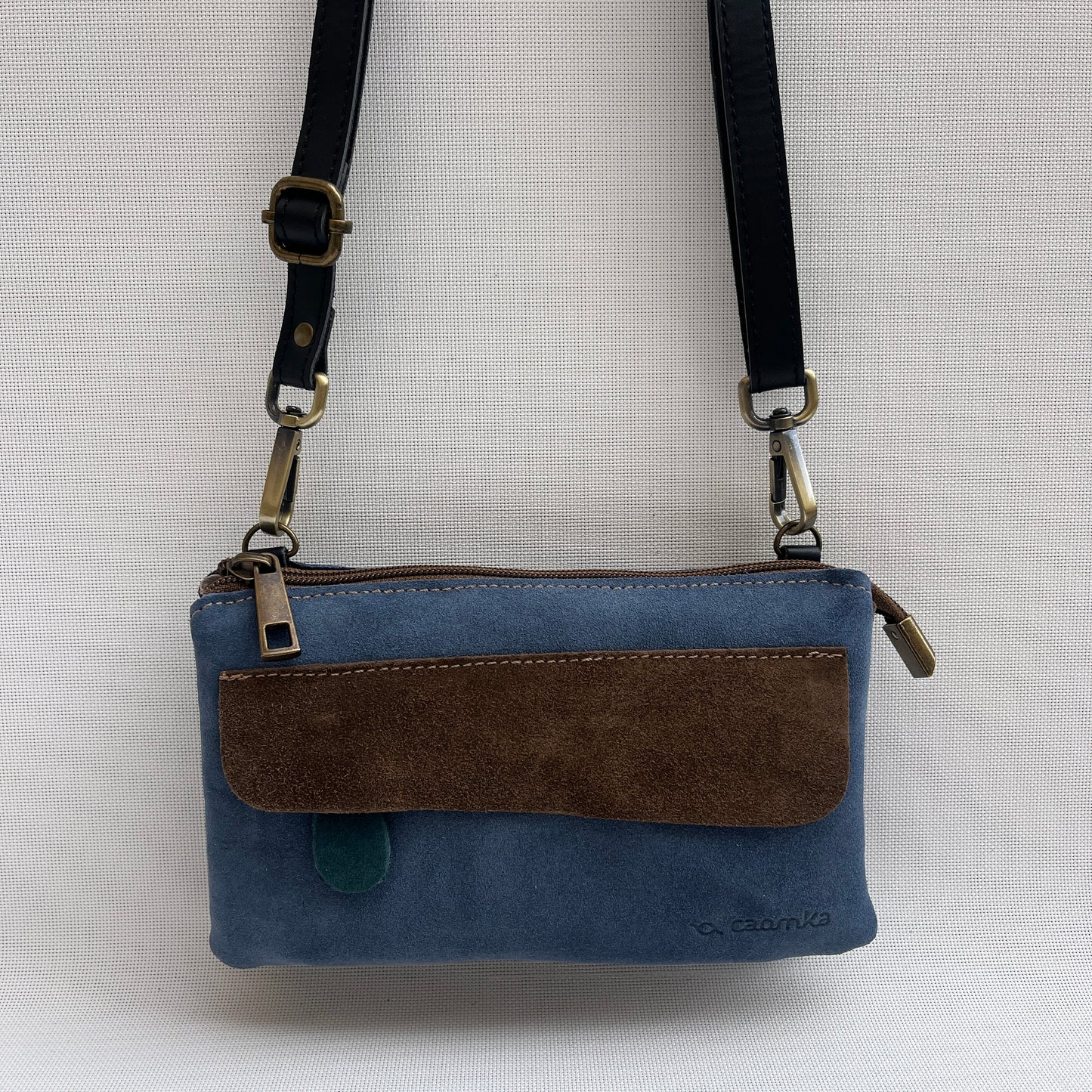 Riñonera multifunción NANO "Denim" · Piel Serraje · Pieza Exclusiva Núm. 14627