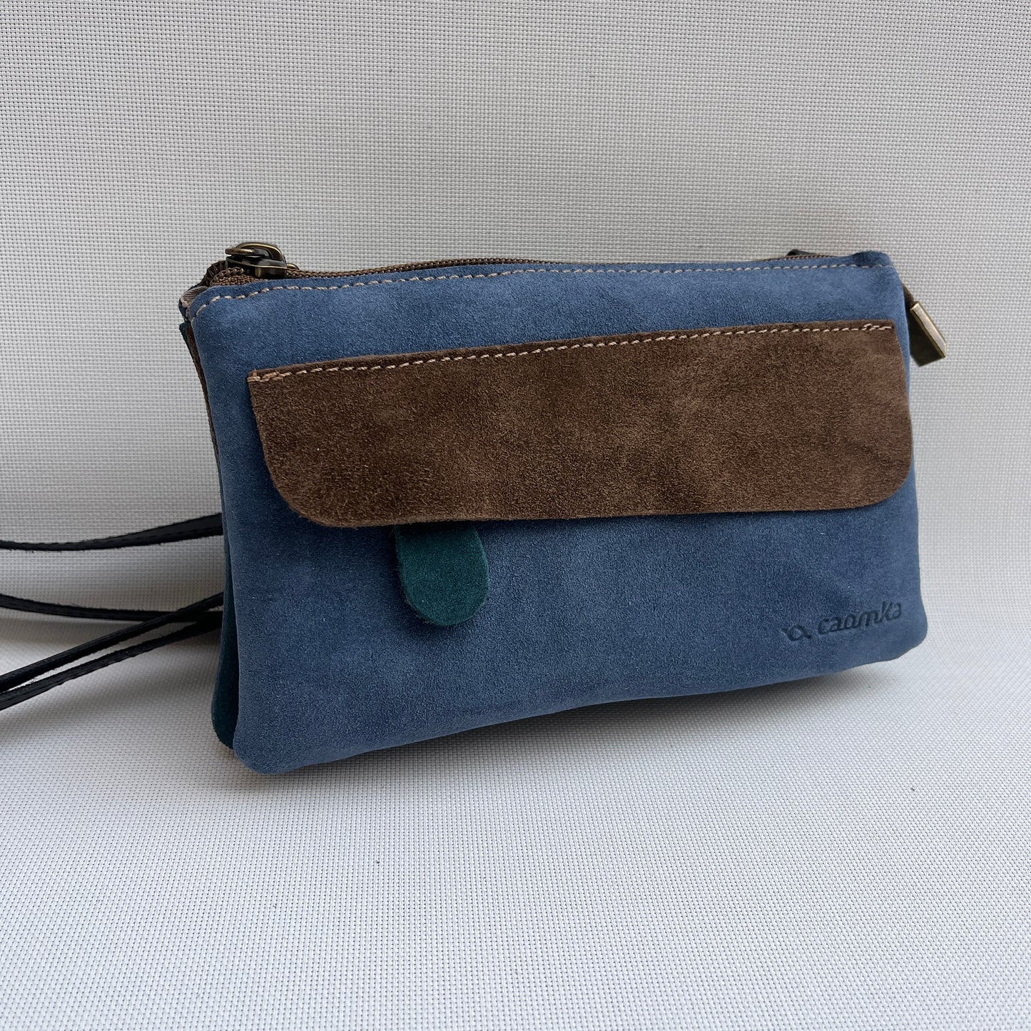 Riñonera multifunción NANO "Denim" · Piel Serraje · Pieza Exclusiva Núm. 14627