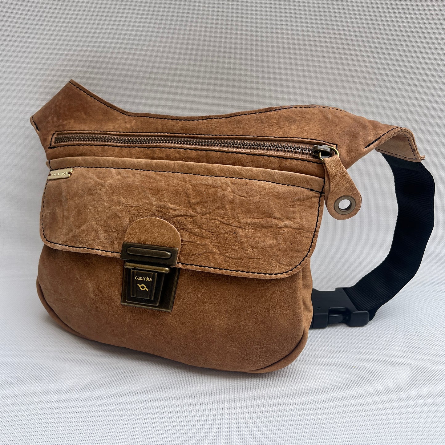 Classic Turquoise &amp; Old Gold BioCuir® Natural Leather Exclusive Piece No. 12880