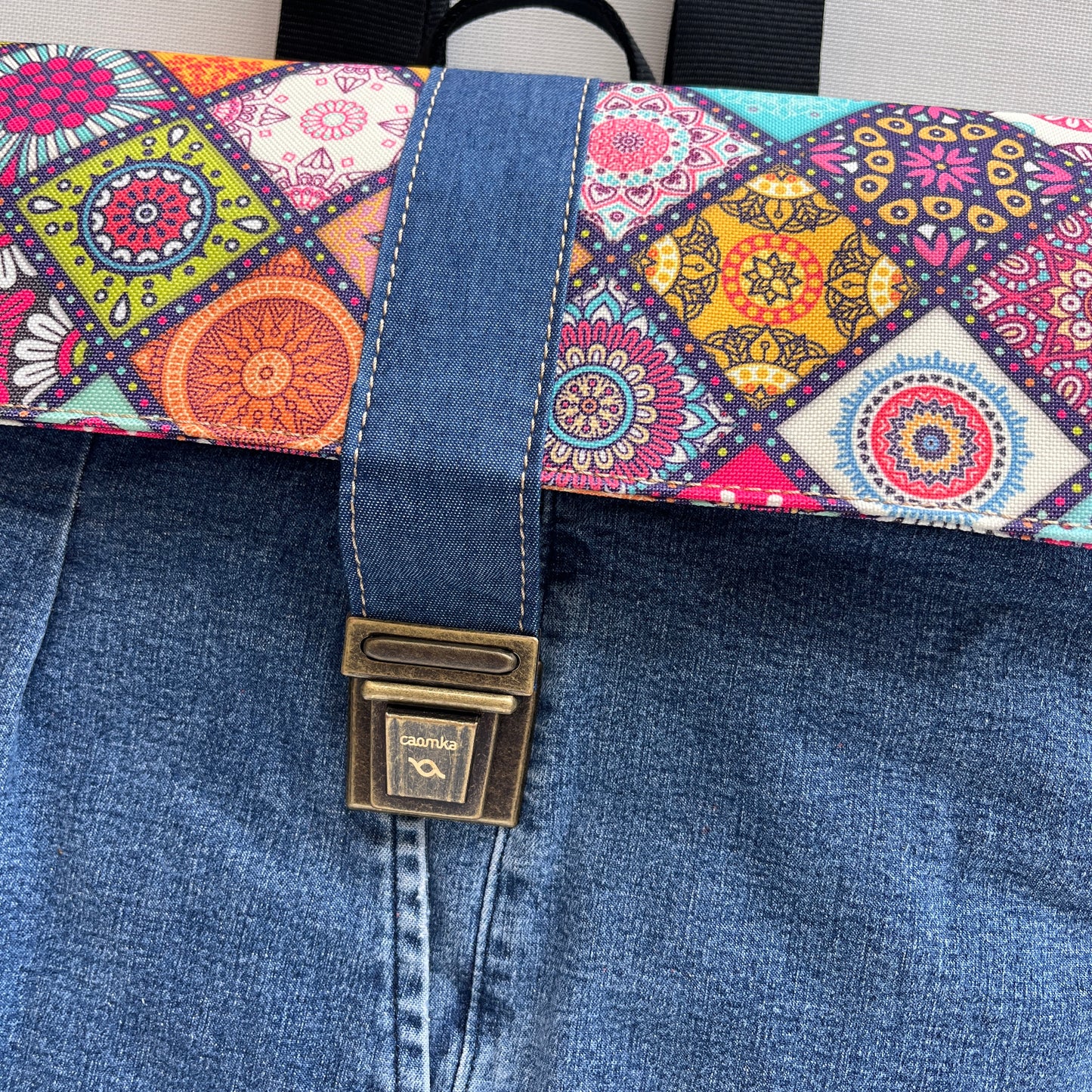 Mochila Top Caomka Recycled ♻️ Jeans · Pieza Única 15456