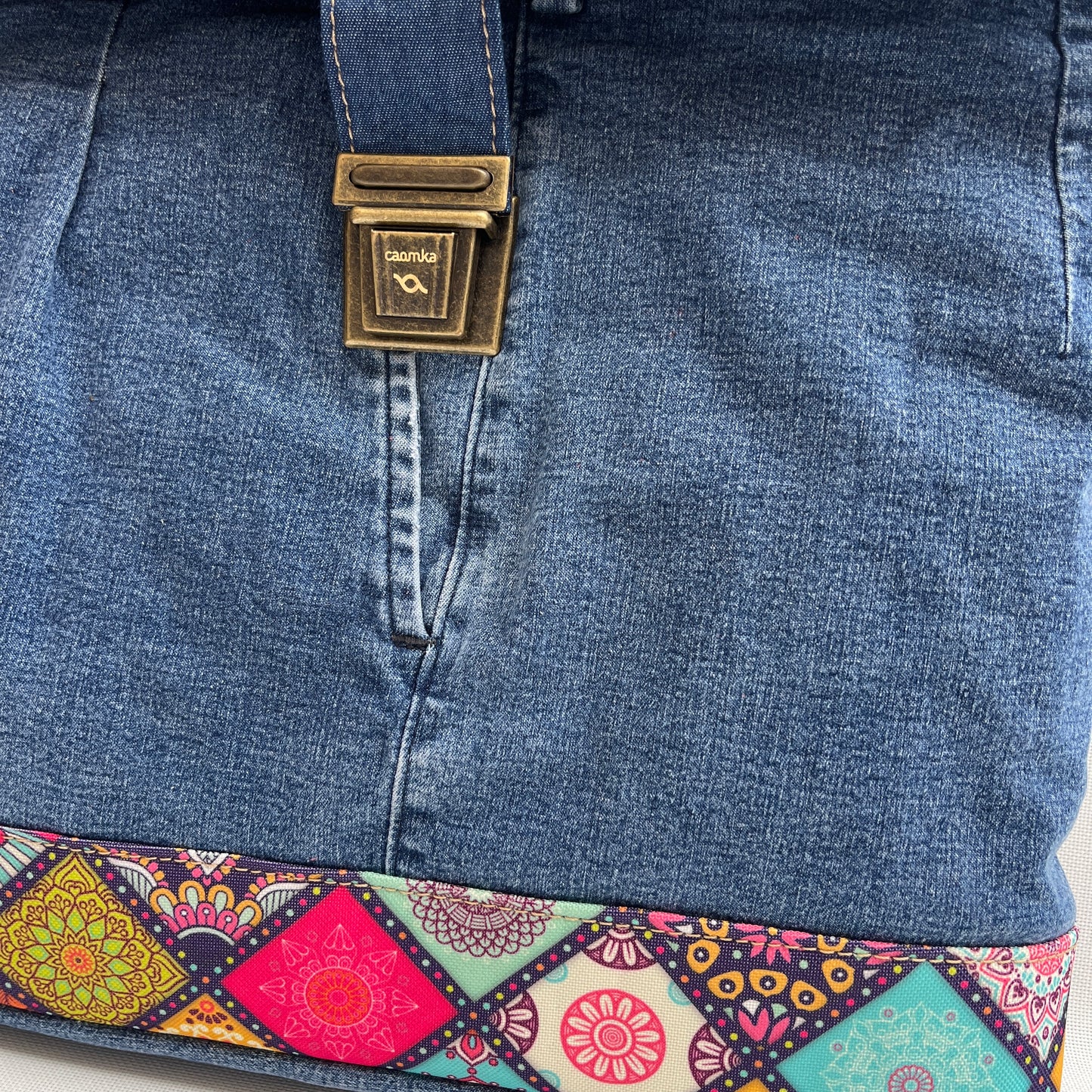 Mochila Top Caomka Recycled ♻️ Jeans · Pieza Única 15456