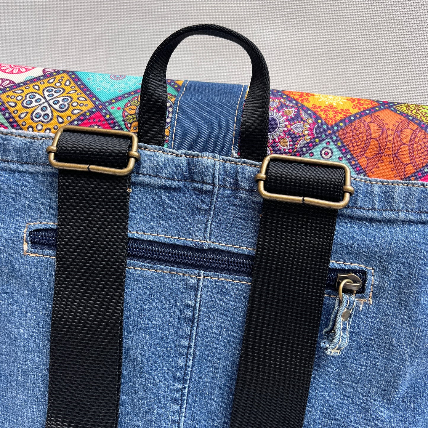 Mochila Top Caomka Recycled ♻️ Jeans · Pieza Única 15456