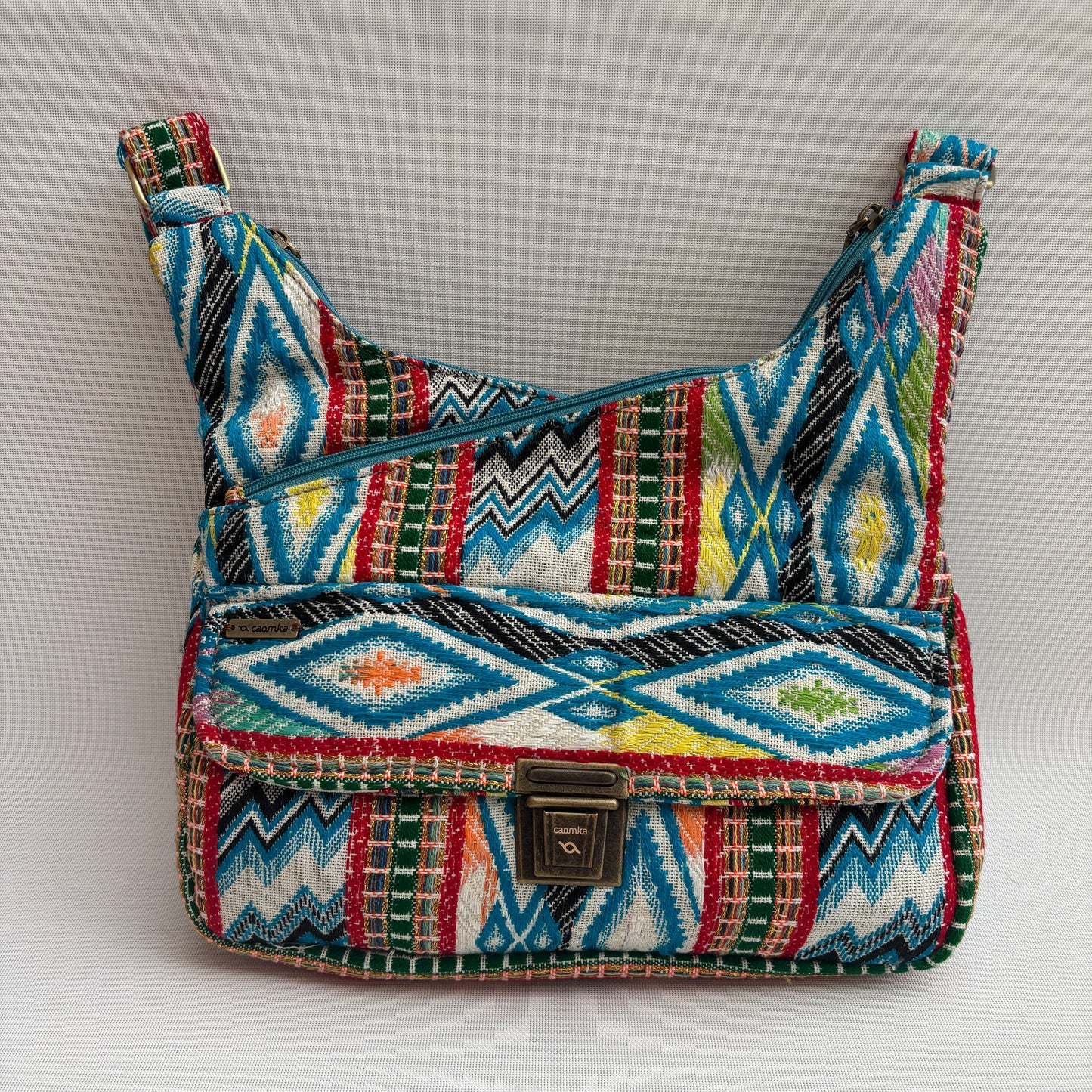 Bolso Bandolera Súper Caomka "Turquoise Nomad Energy" · Pieza Única Núm. 18501