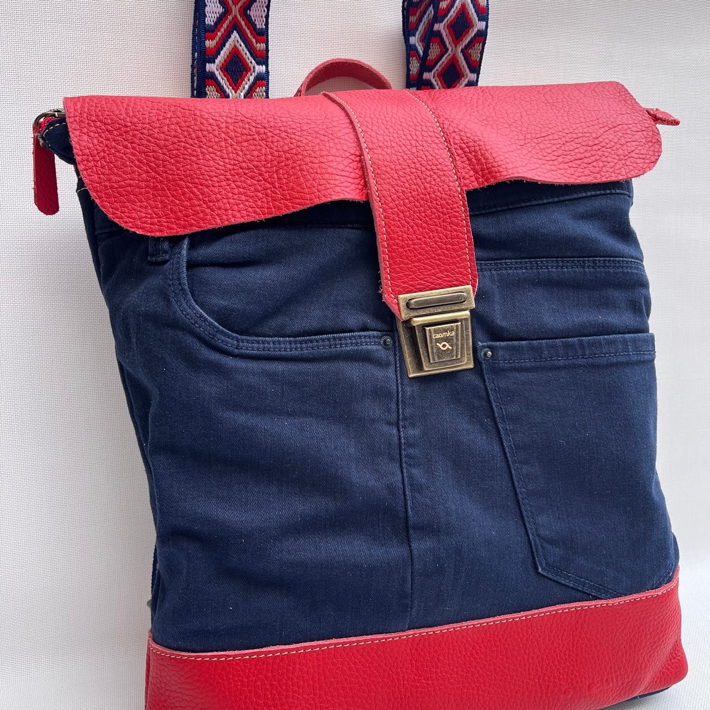 Mochila Top Caomka Recycled ♻️ Jeans · Pieza Única 15413