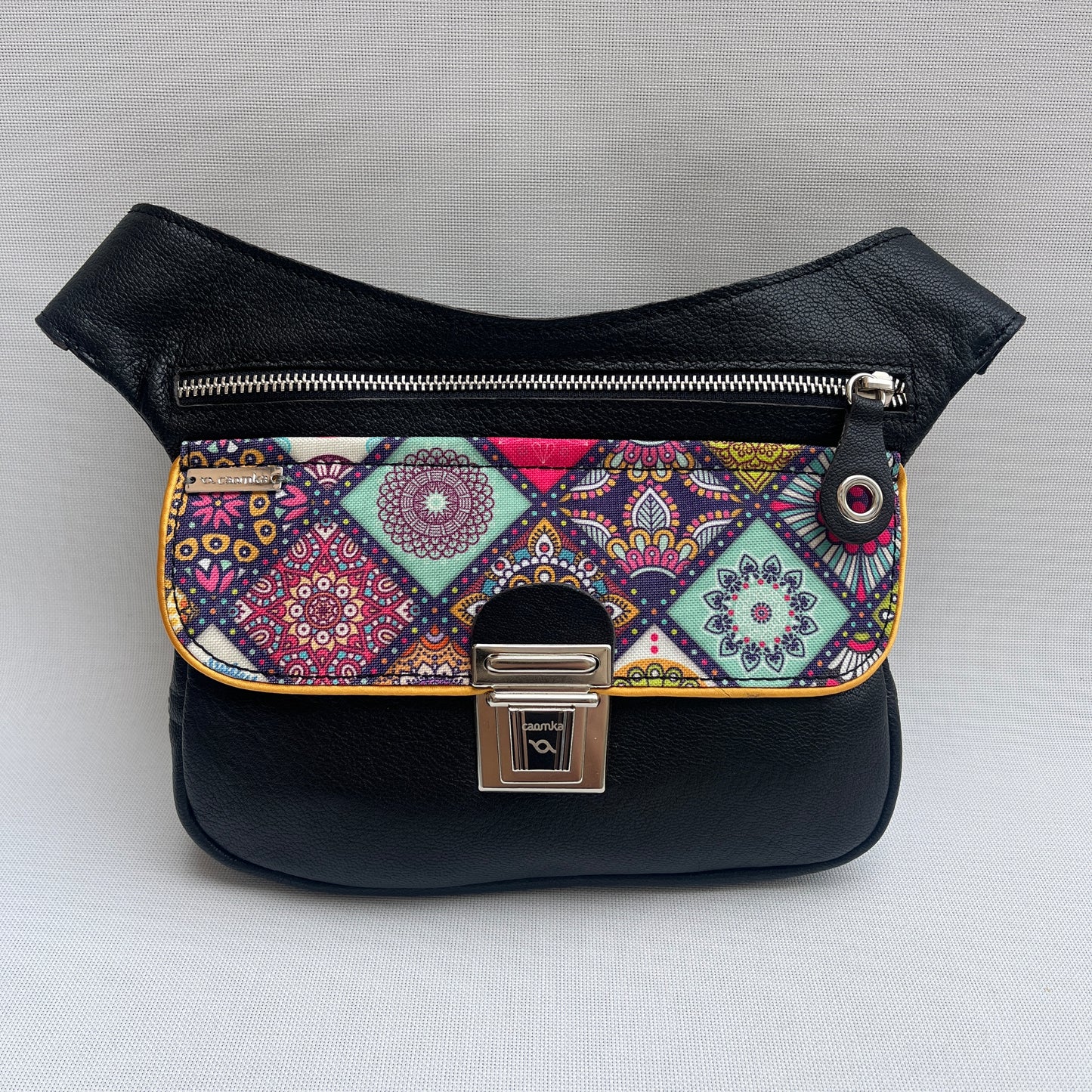 Summer Purple &amp; Mandalas BioCuir® Naturleder Einzelstück Nr. 12009