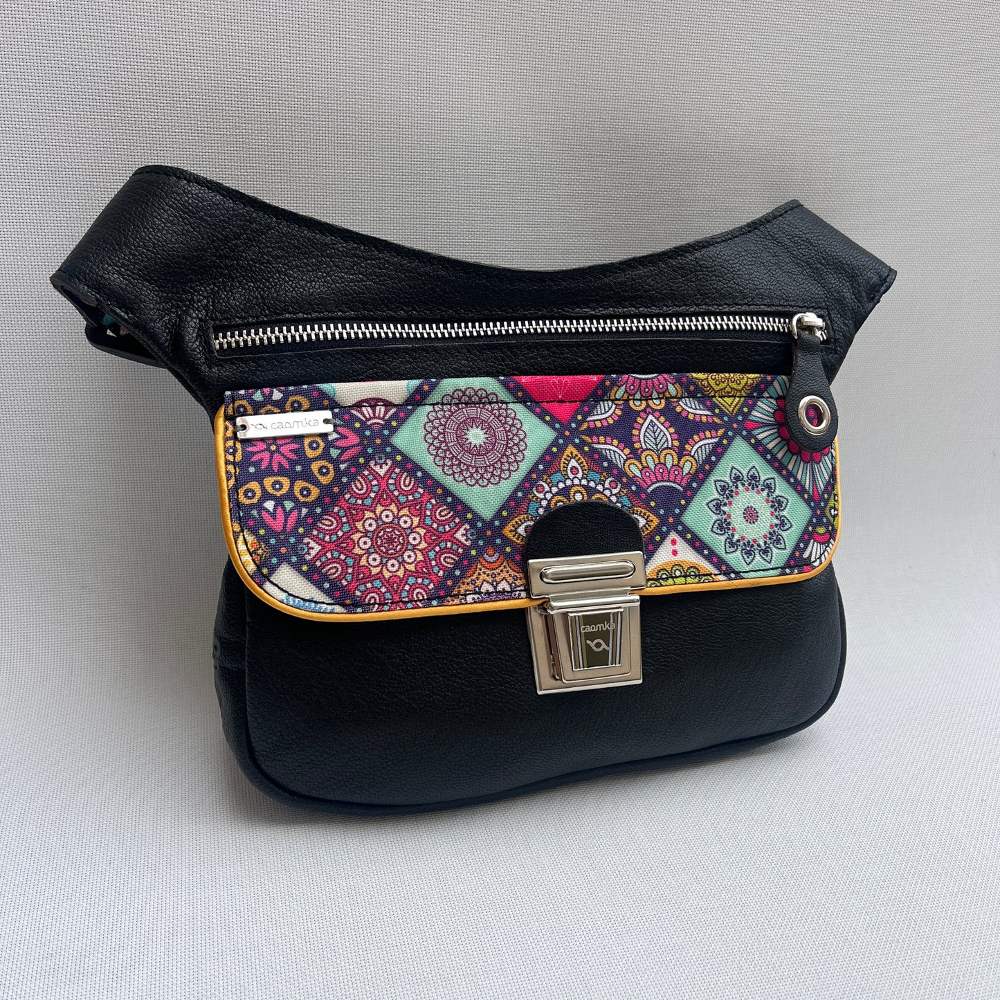 Summer Purple &amp; Mandalas BioCuir® Naturleder Einzelstück Nr. 12009