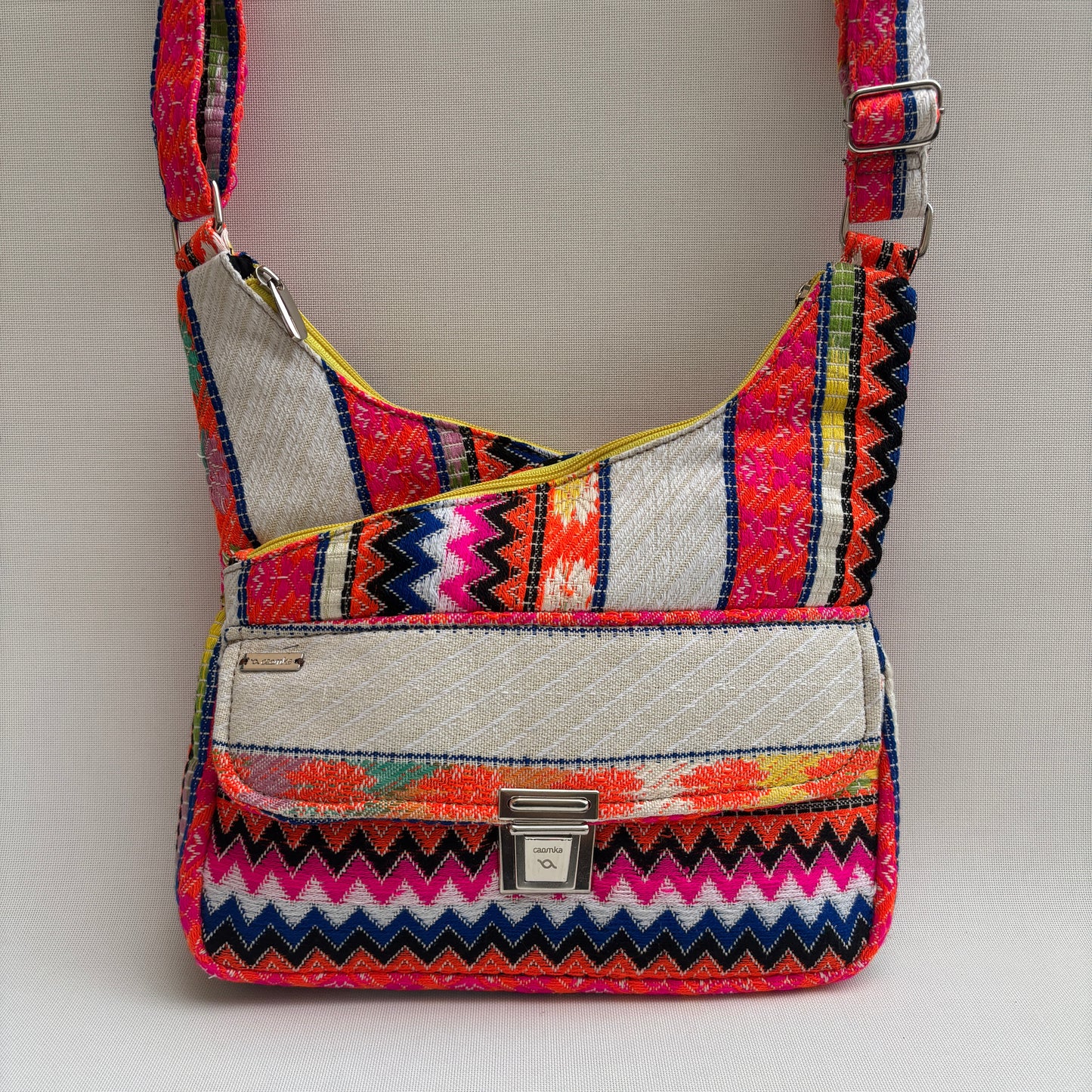 Bolso Bandolera Súper Caomka "Boho Sunset Cream" · Pieza Única Núm. 18498